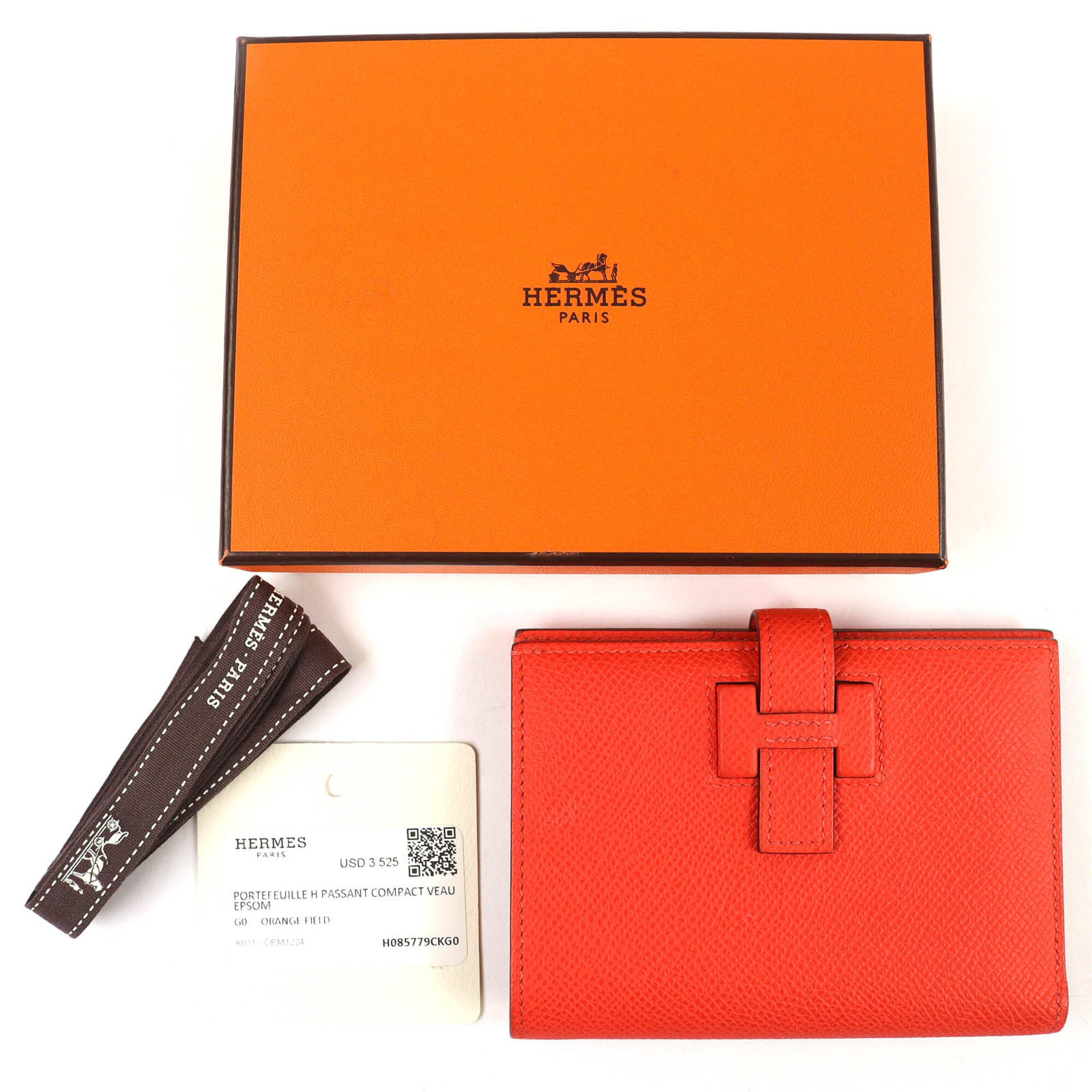 Hermes Orange Epsom Leather Wallet (Bi-Fold) (Pre-Owned)