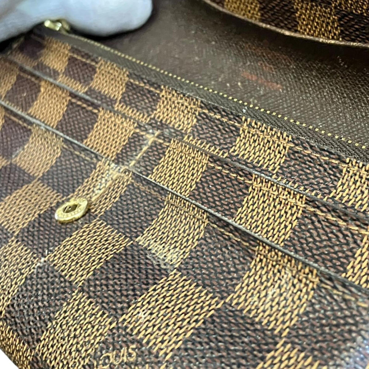 Louis Vuitton Brown Damier Canvas Long Wallet (Bi-Fold) (Pre-Owned)