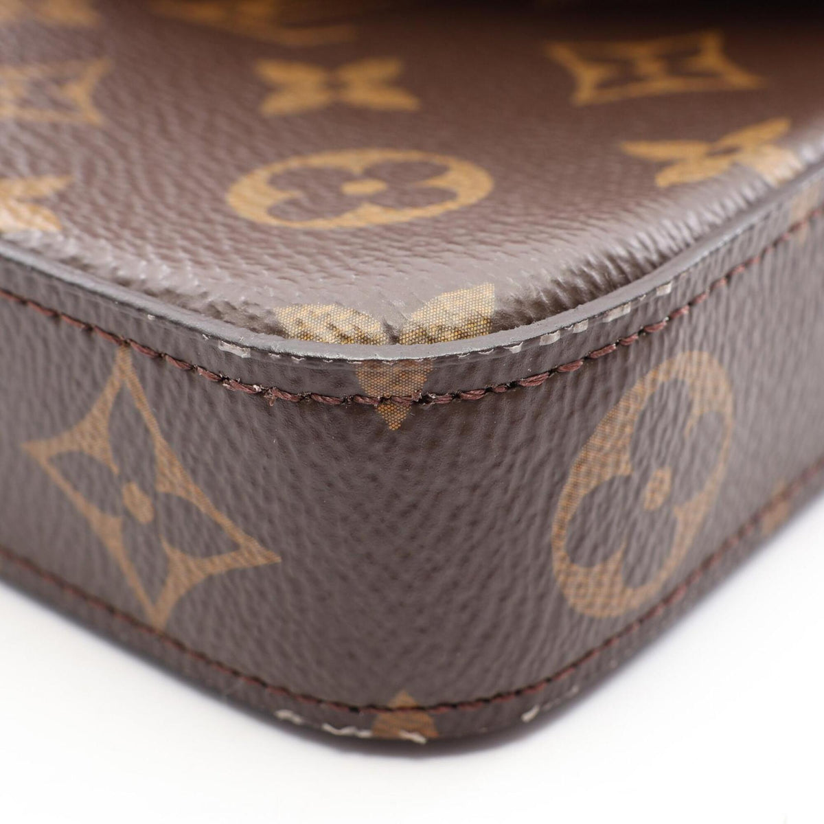 Louis Vuitton Brown Coated Canvas Leather Handbag Pochette Shoulder Bag (Pre-Owned)