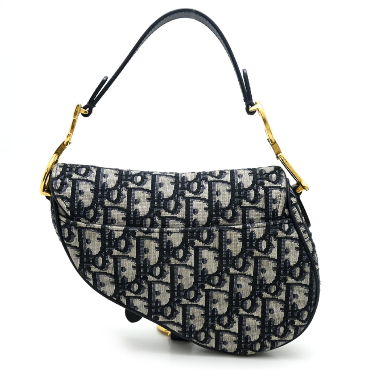 Christian Dior Navy Canvas Handbag Saddle Bag (Pre-Owned)