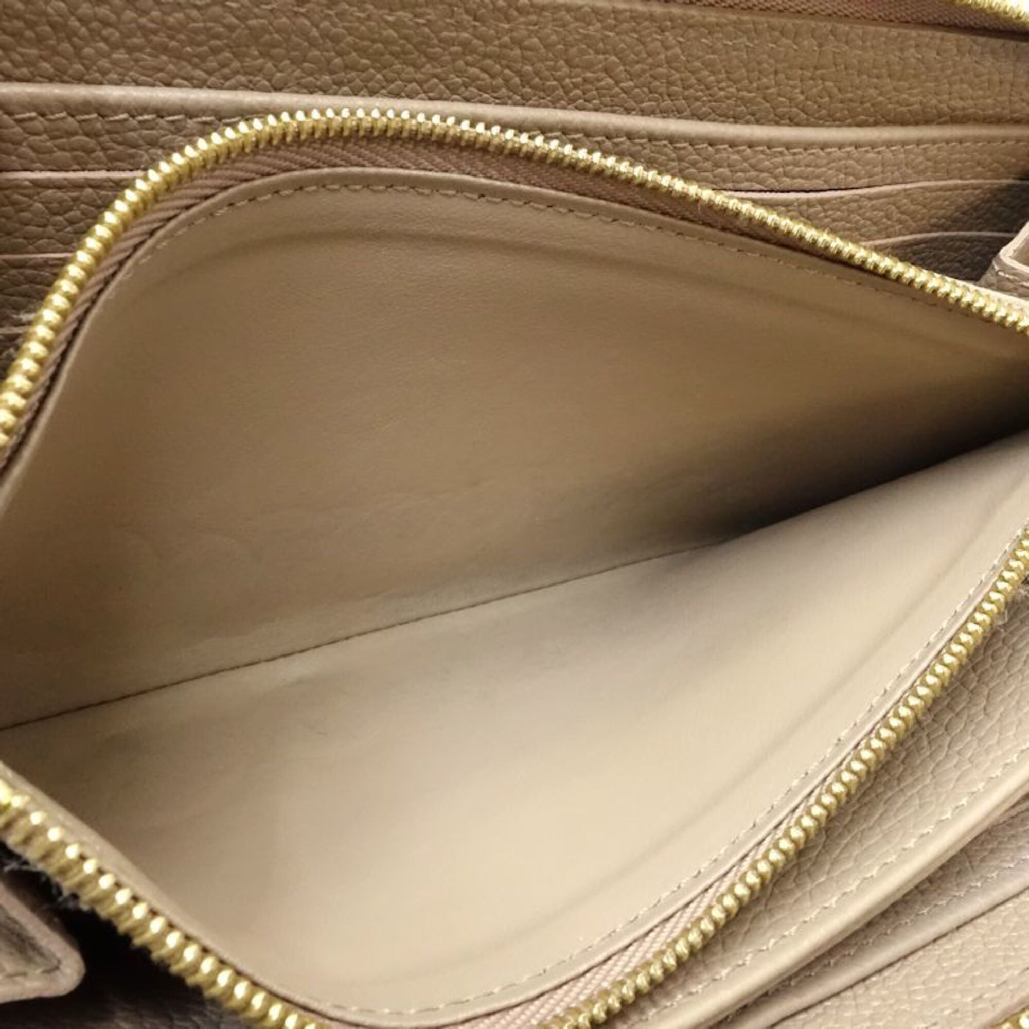 Louis Vuitton Cream Tourterelle Leather Long Wallet (Bi-Fold) (Pre-Owned)