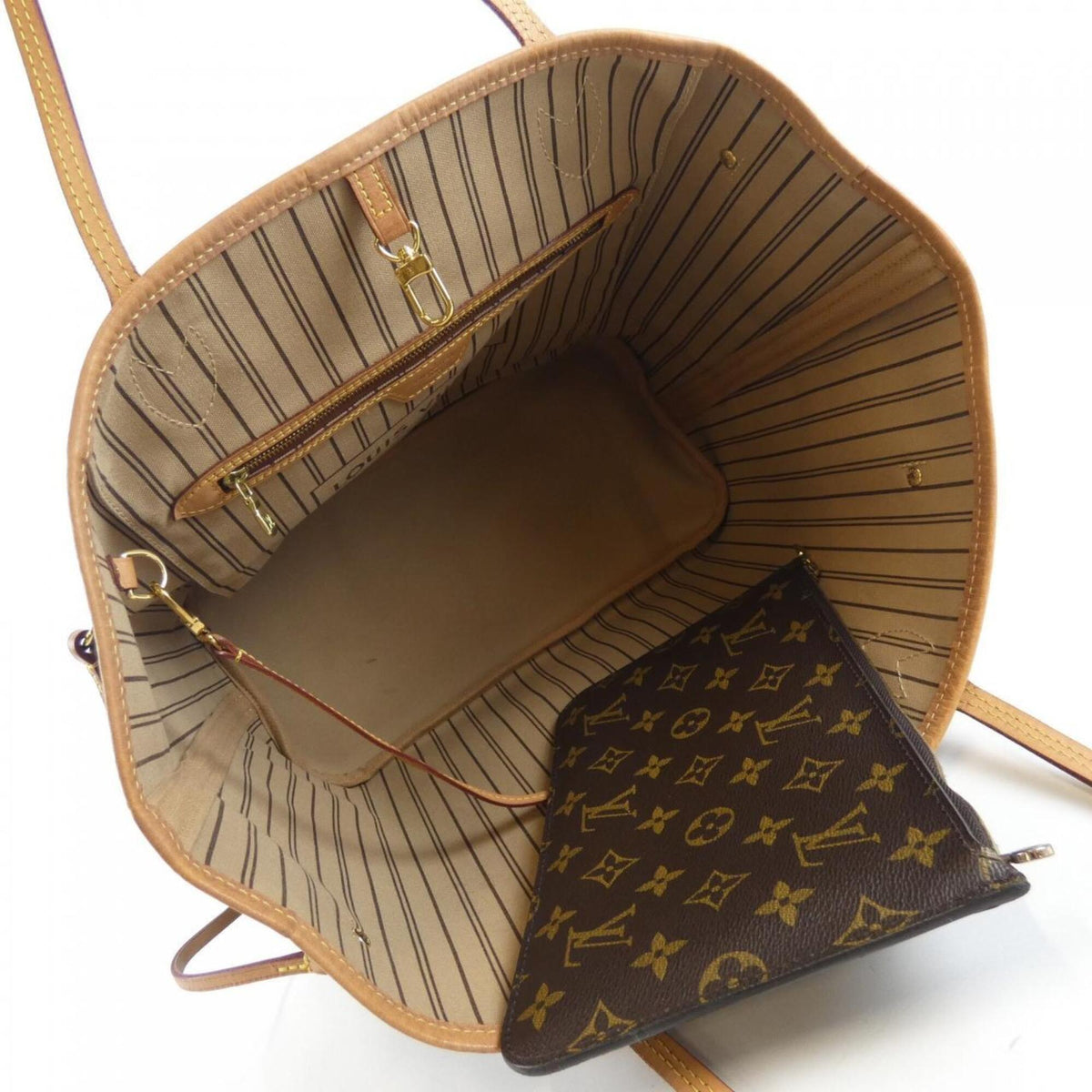 Louis Vuitton Marron Coated Canvas Handbag Pouch (Pre-Owned)