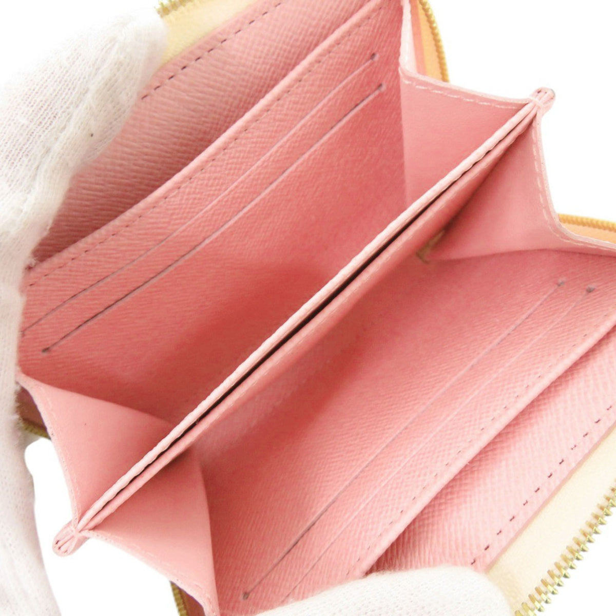 Louis Vuitton Pink White Damier Azur Coin Purse/Coin Case (Pre-Owned)