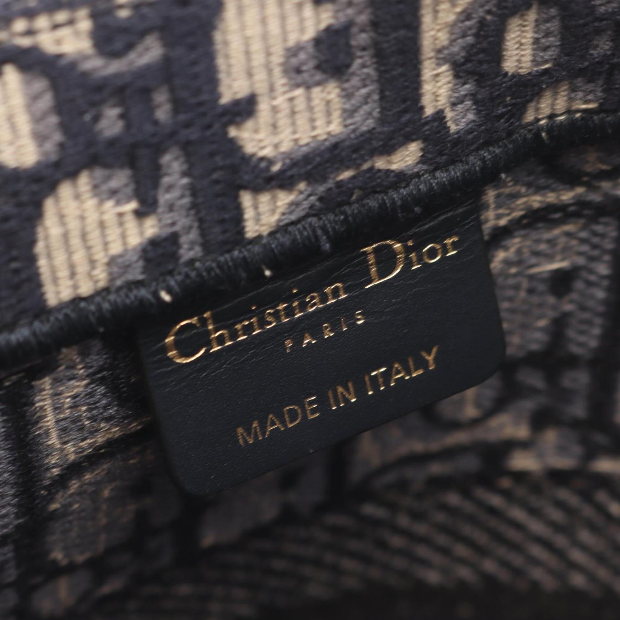 Christian Dior Beige Navy Canvas Handbag Tote Bag (Pre-Owned)