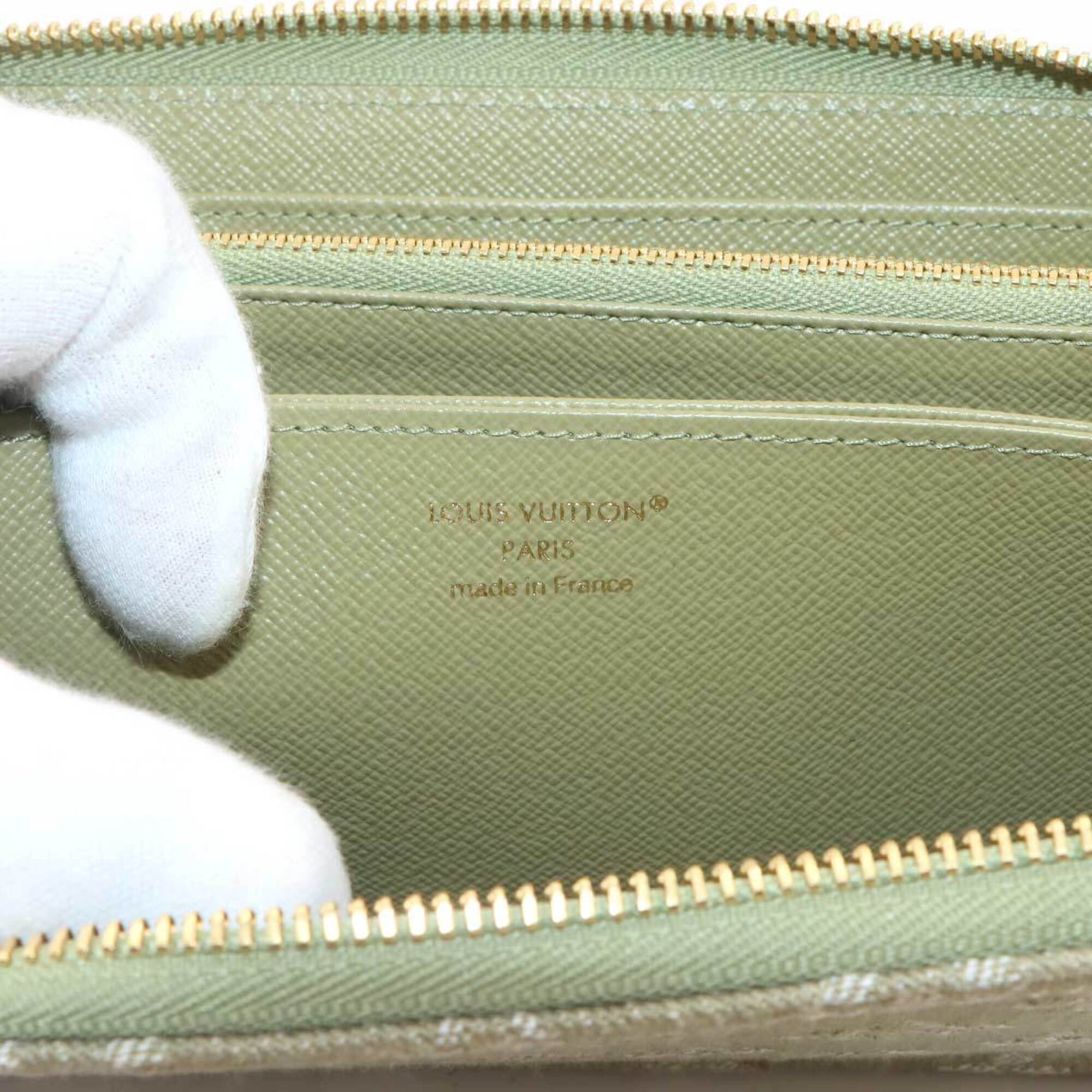 Louis Vuitton Khaki Monogram Denim Long Wallet (Bi-Fold) (Pre-Owned)