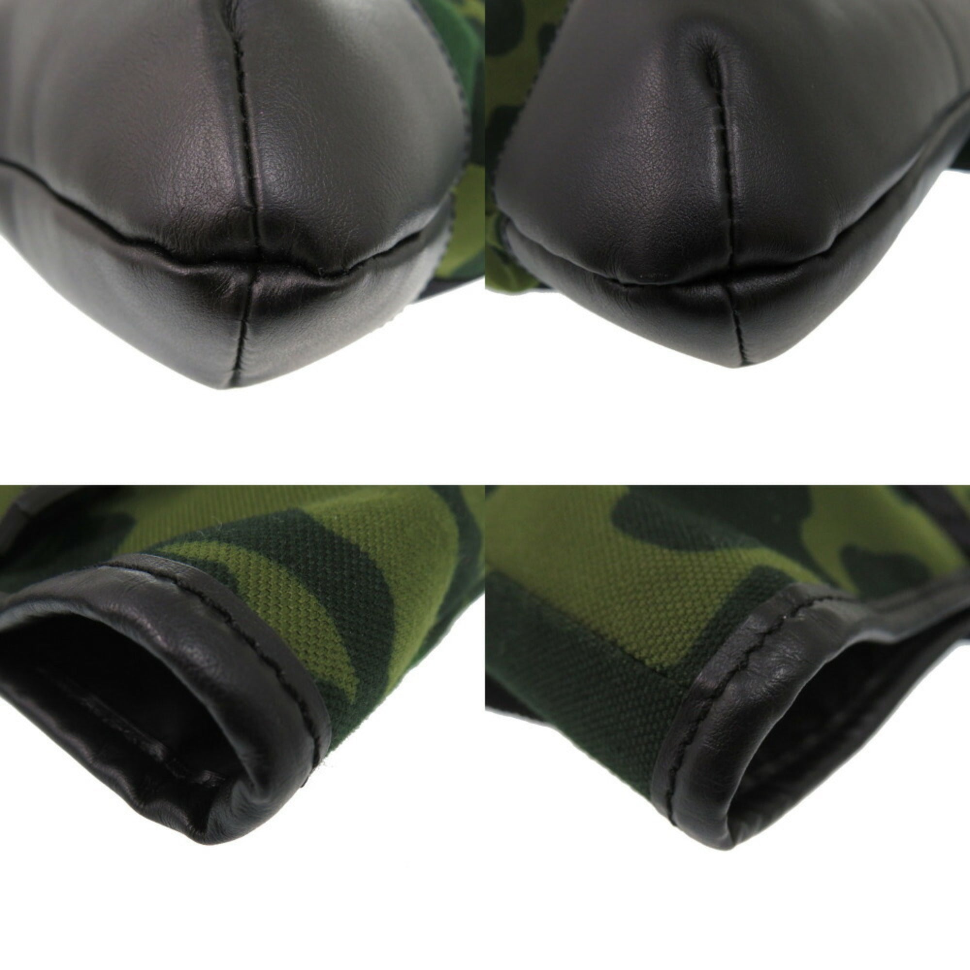 Dunhill Black Green Canvas Leather Tote Bag (Pre-Owned)