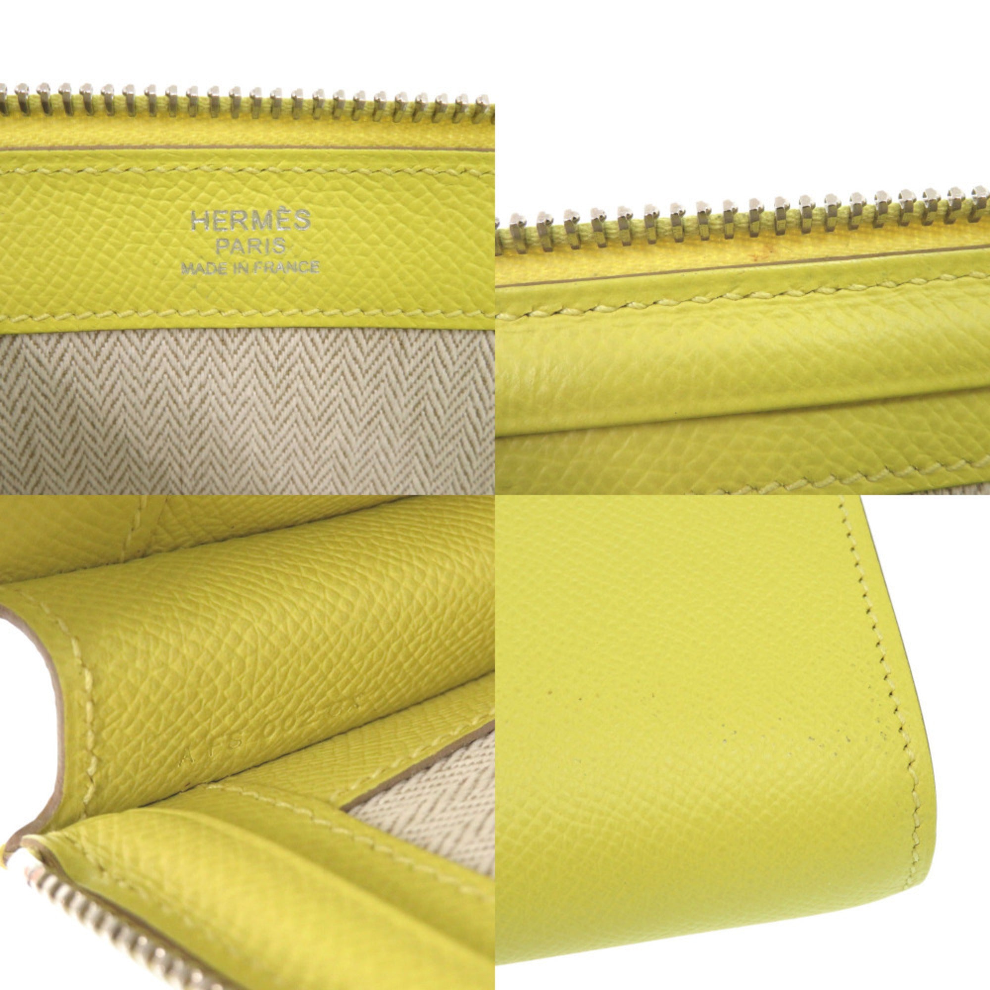 Hermes Lime Yellow Epsom Leather Clutch Bag (Pre-Owned)