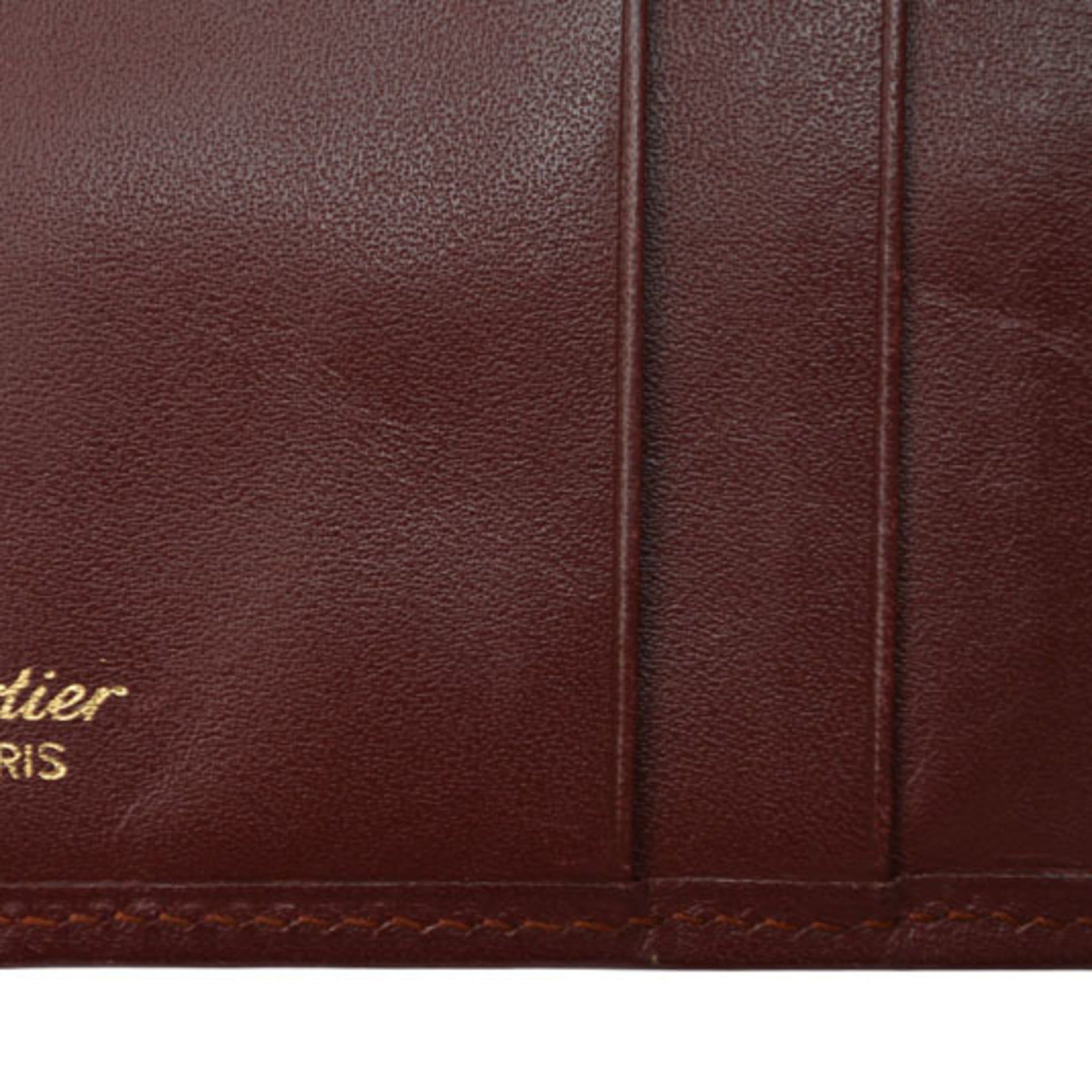 Cartier Bordeaux Leather Wallet (Bi-Fold) (Pre-Owned)