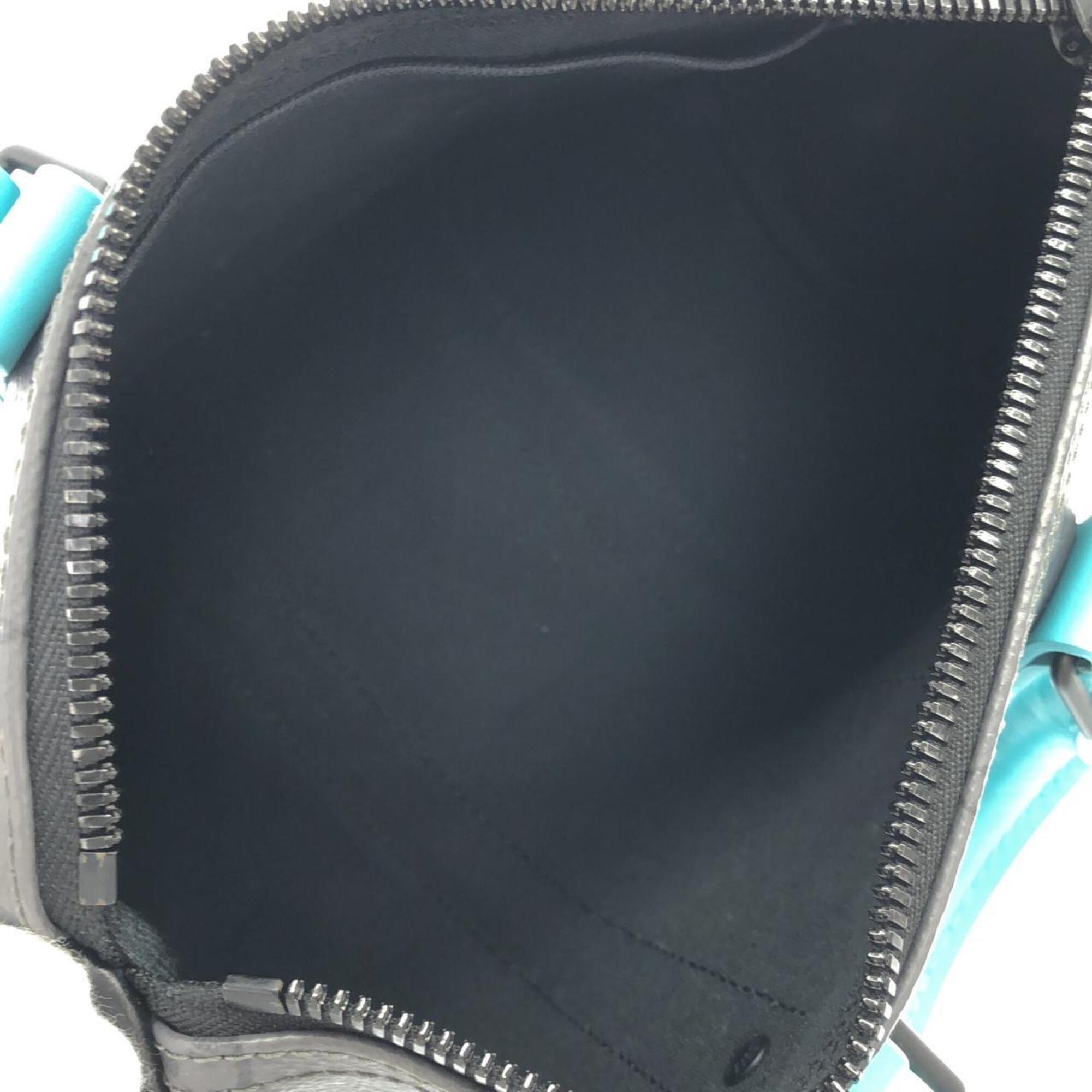 Louis Vuitton Black Turquoise Coated Canvas Boston Bag (Pre-Owned)