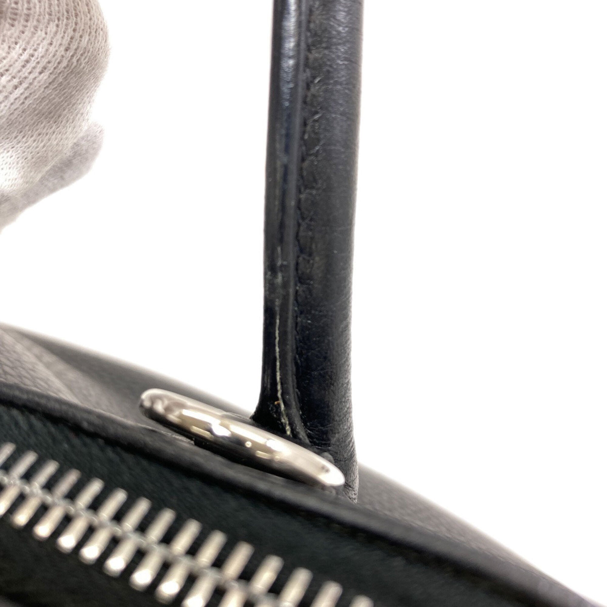 Hermes Black Taurillon Clemence Leather Handbag (Pre-Owned)
