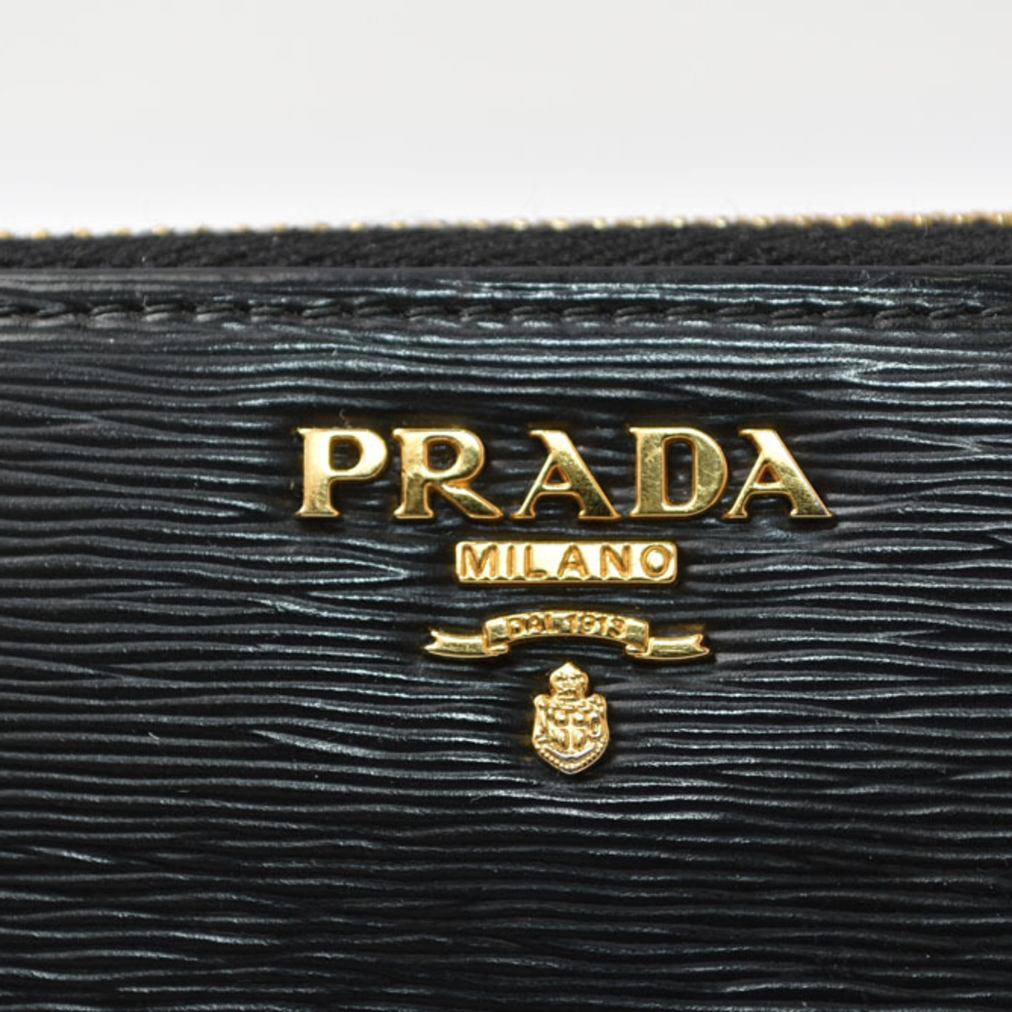 Prada Black Vitello Move Leather Coin Purse/Coin Case (Pre-Owned)