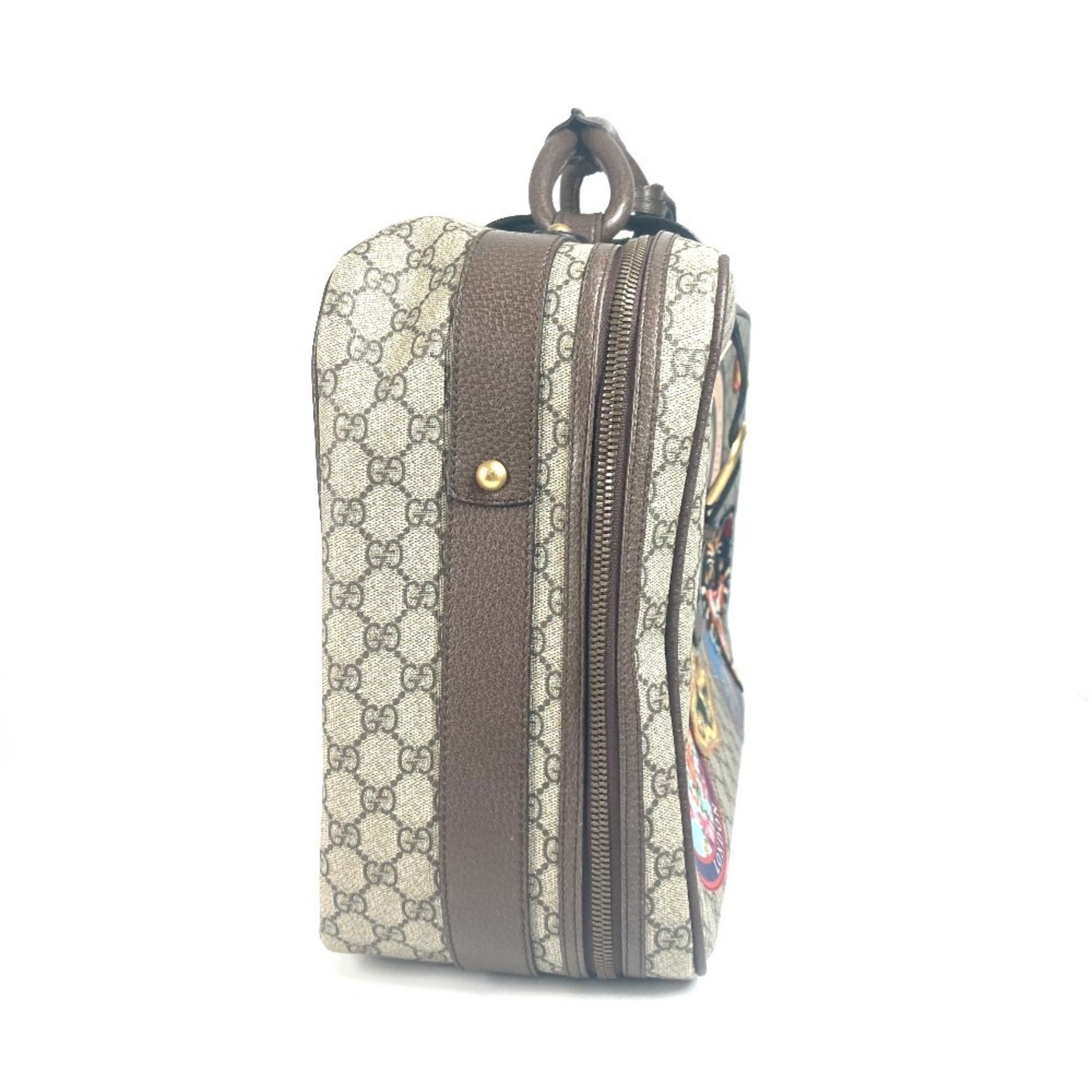 Gucci Beige Multi-Color Gg Supreme Boston Bag (Pre-Owned)