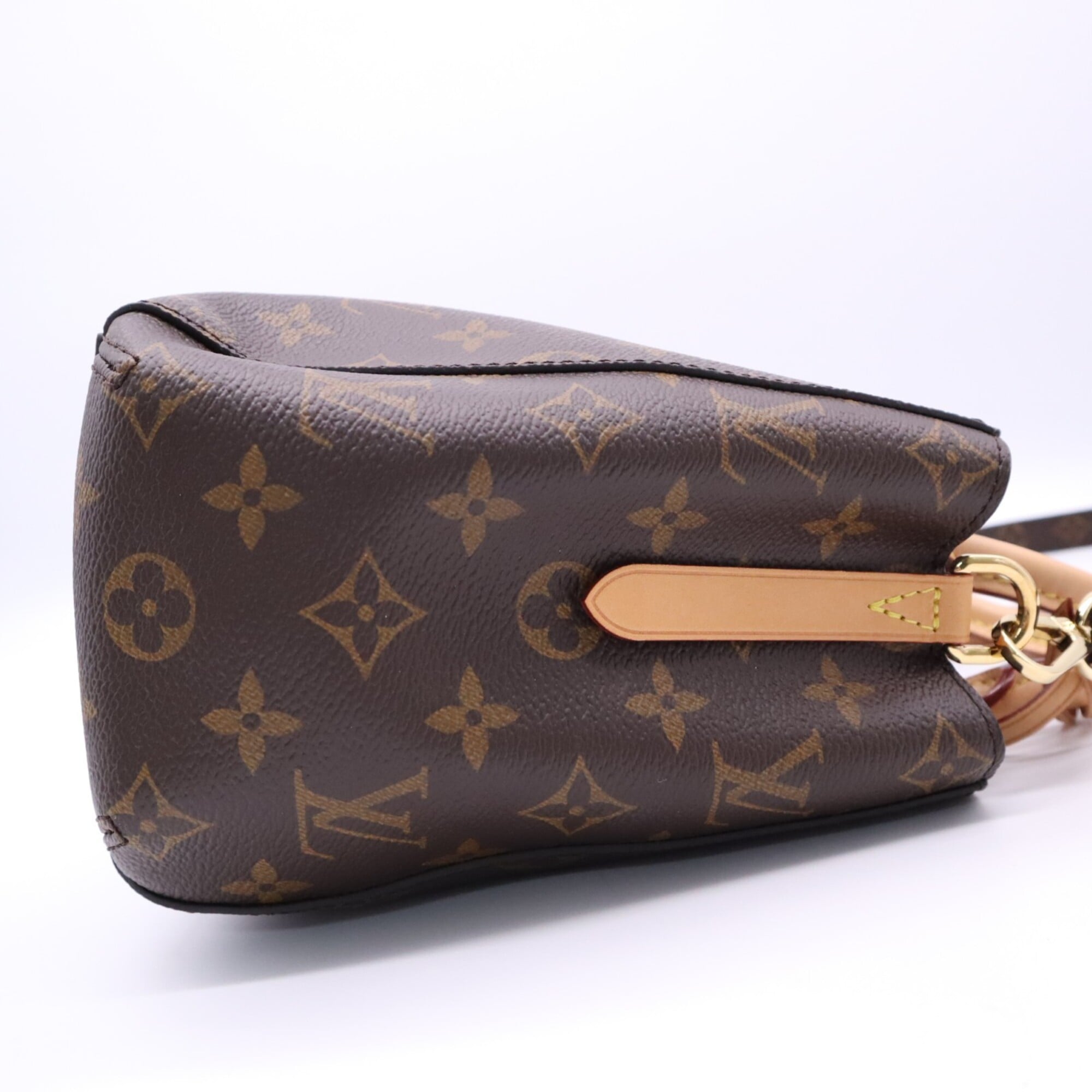 Louis Vuitton Monogram Beige Brown Coated Canvas Leather Handbag Shoulder Bag (Pre-Owned)