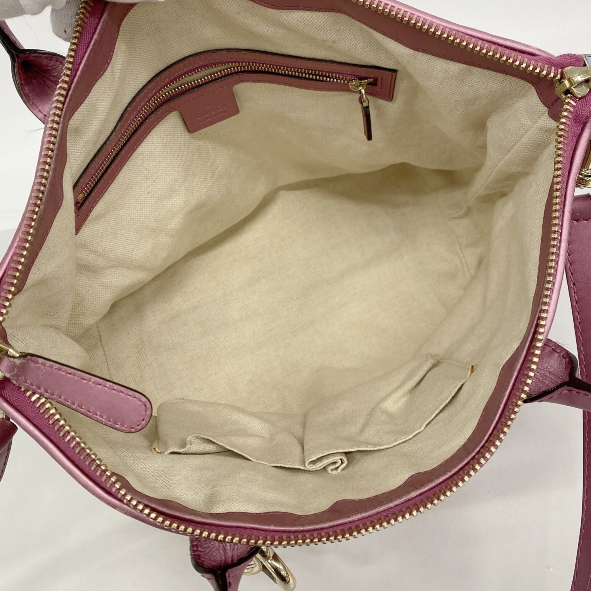 Gucci Pink Leather Tote Bag (Pre-Owned)