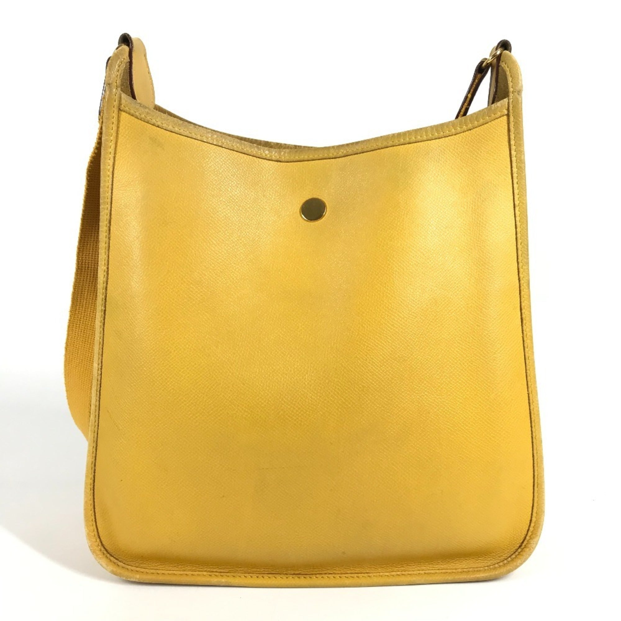 Hermes Yellow Leather Pochette Shoulder Bag (Pre-Owned)