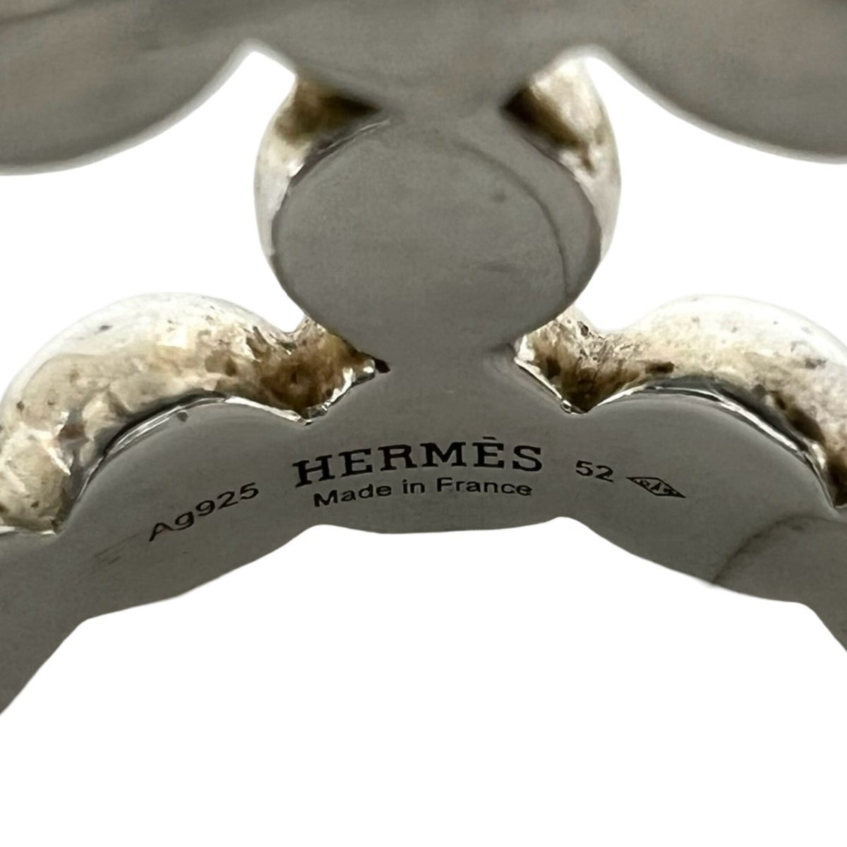 Hermes Silver Silver 925 Band Ring (Pre-Owned)