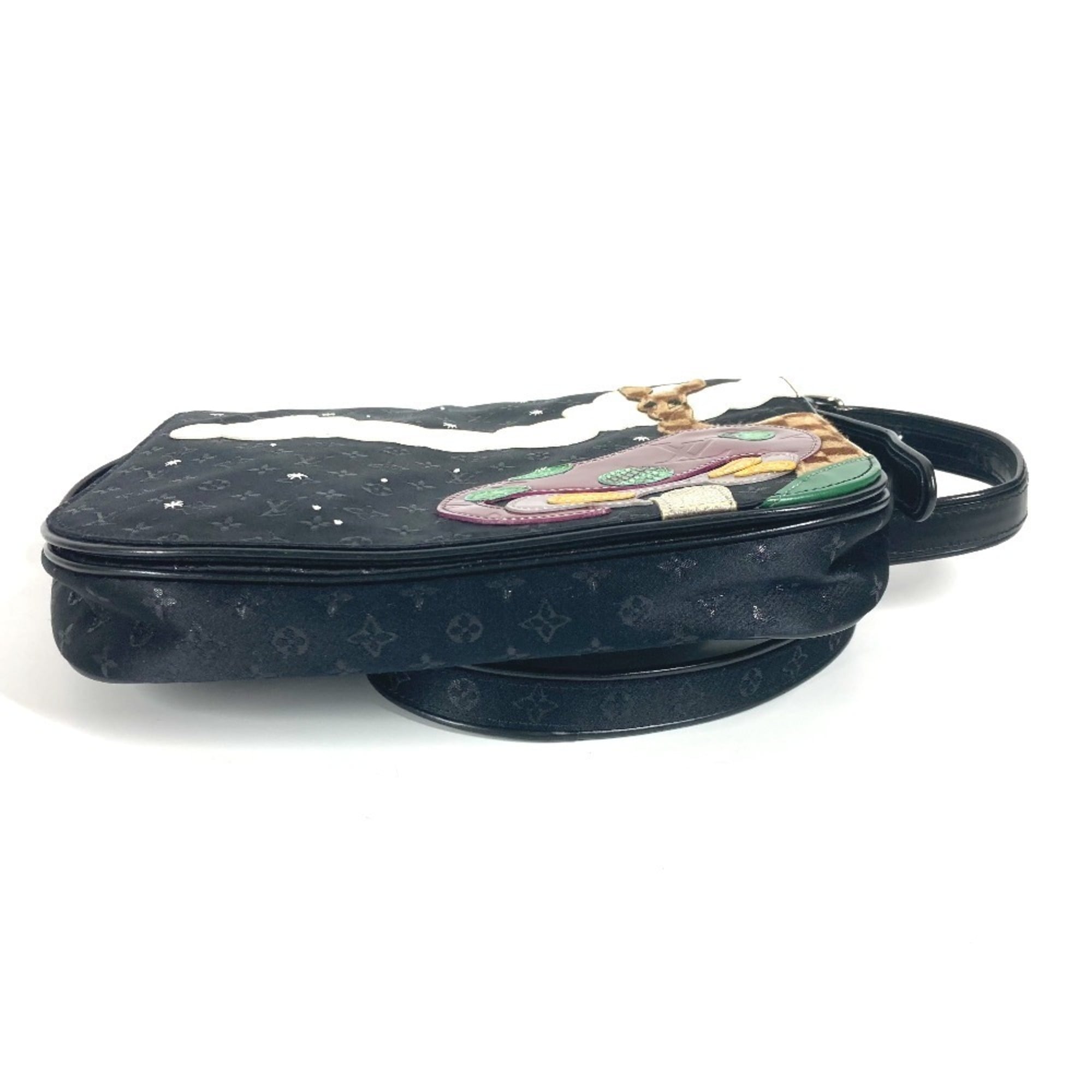 Louis Vuitton Monogram Satin Black Monogram Satin Pochette Shoulder Bag (Pre-Owned)