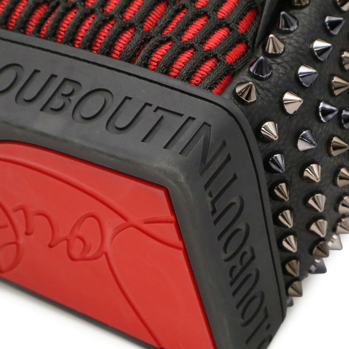 Christian Louboutin Black Red Color Leather Backpack (Pre-Owned)