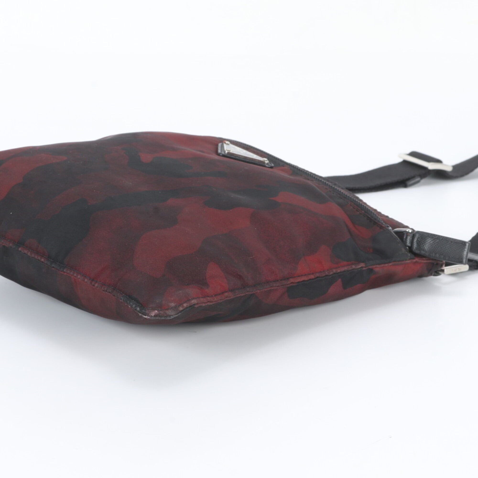 Prada Black Red Color Messenger Bag Shoulder Bag (Pre-Owned)