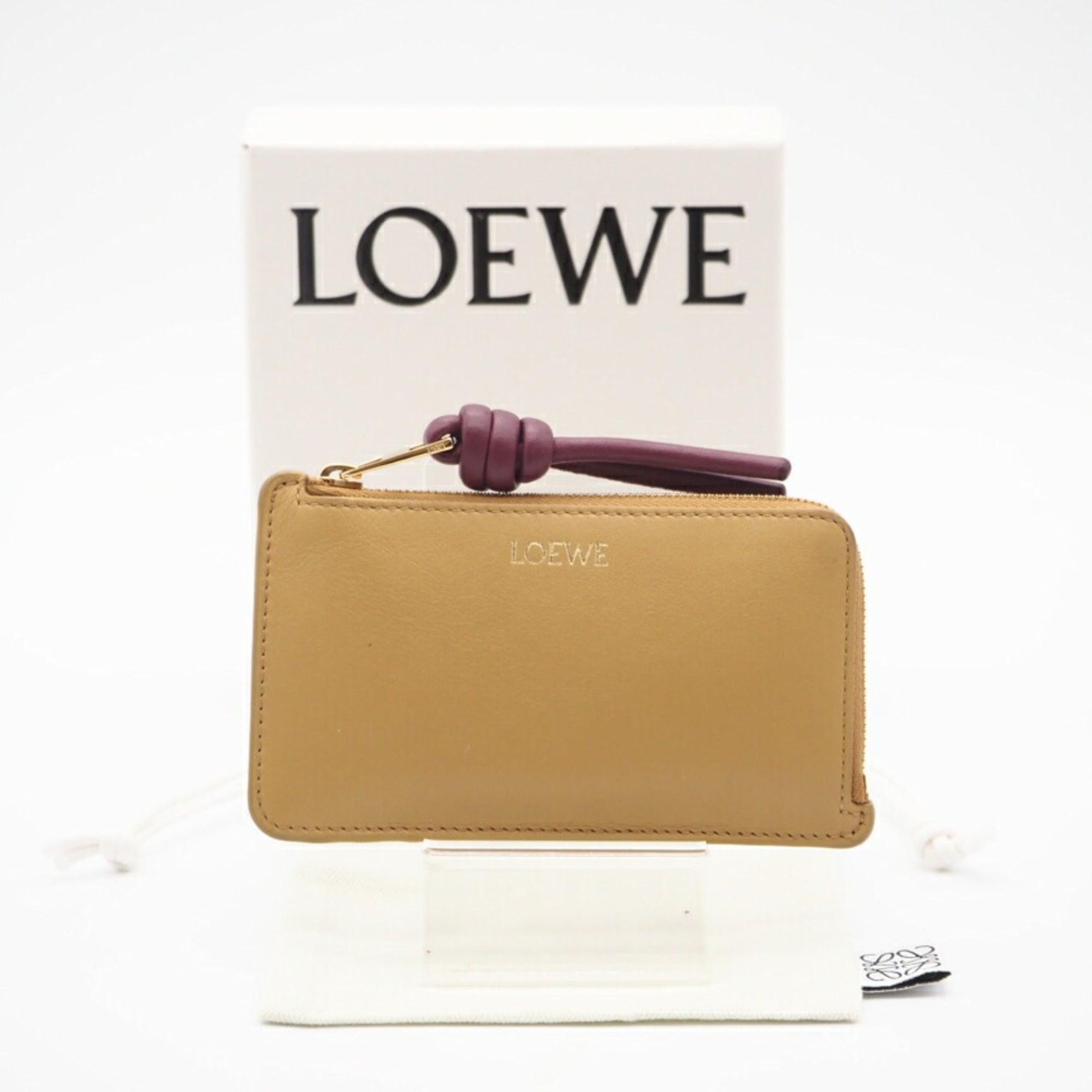 Loewe Bordeaux Yellow Leather Coin Purse/Coin Case (Pre-Owned)