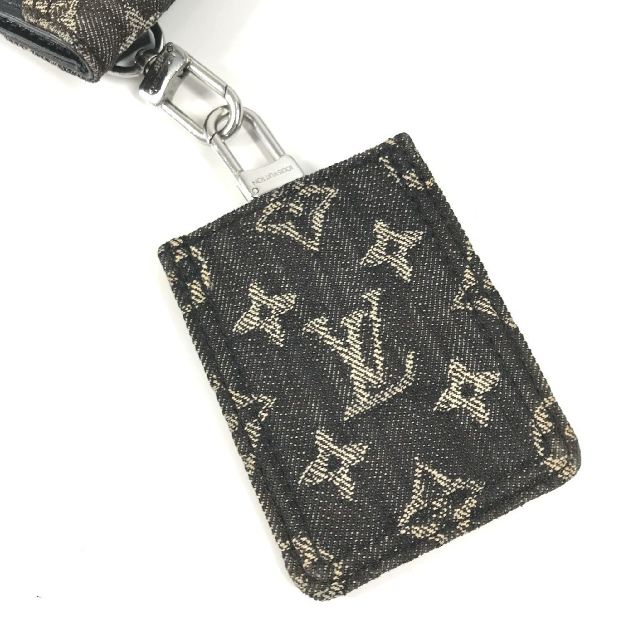 Louis Vuitton Black Monogram Monogram Denim Pouch Shoulder Bag (Pre-Owned)