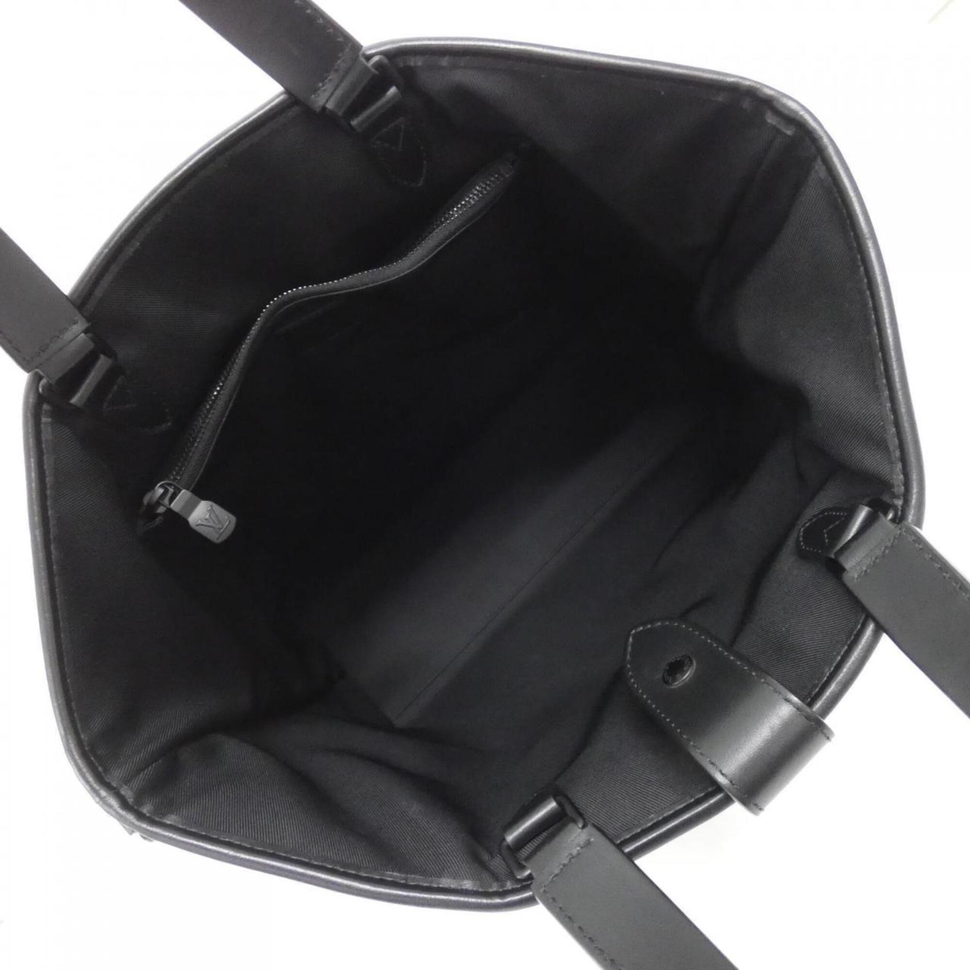 Louis Vuitton Black Coated Canvas Leather Handbag (Pre-Owned)