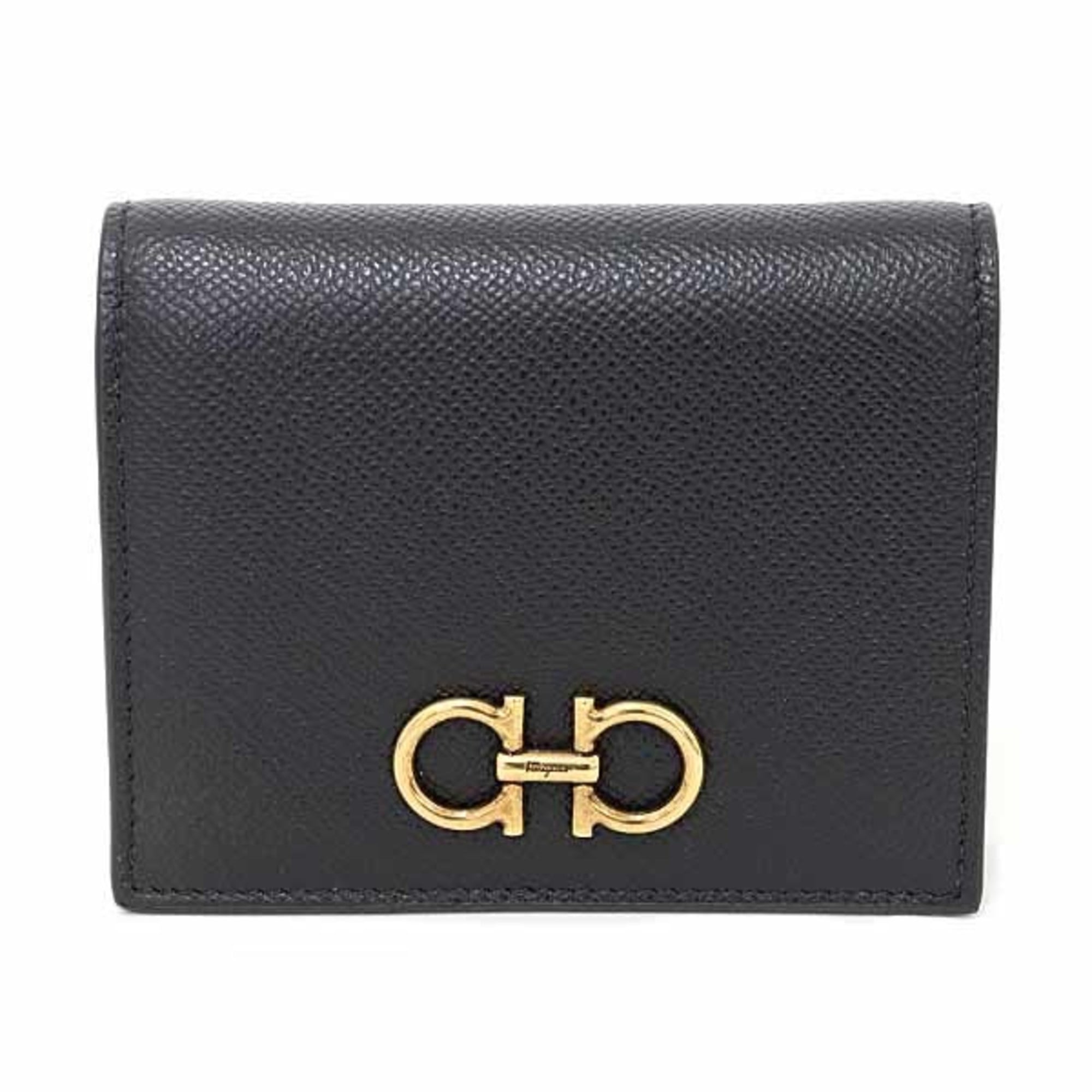 Salvatore Ferragamo Black Leather Wallet (Bi-Fold) (Pre-Owned)