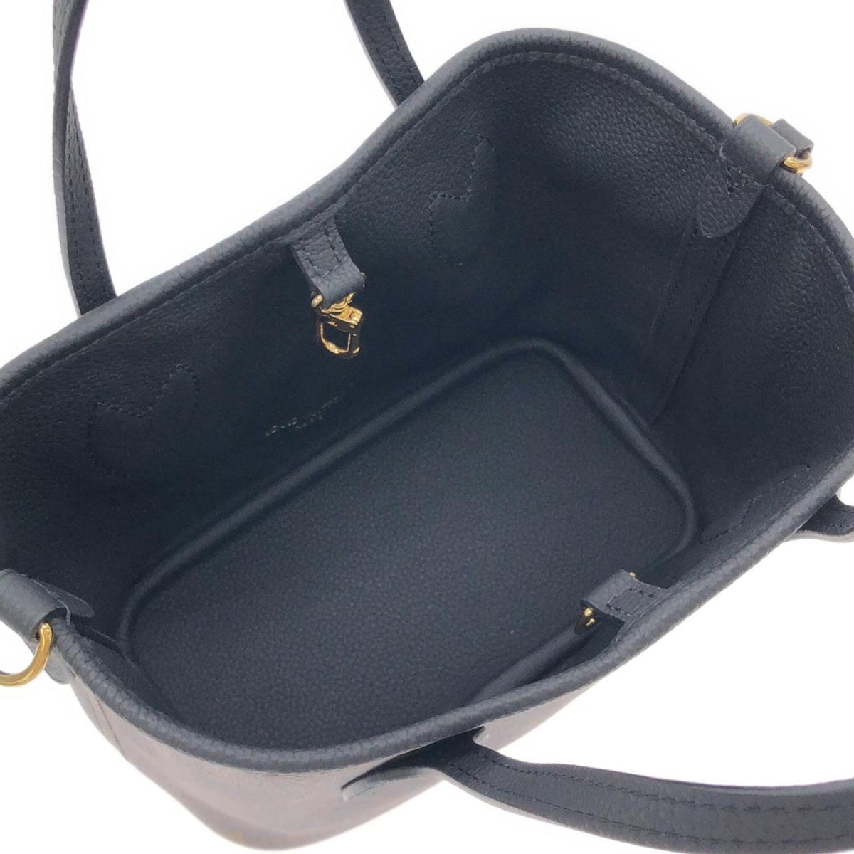 Louis Vuitton Black Marron Coated Canvas Leather Handbag Pouch (Pre-Owned)