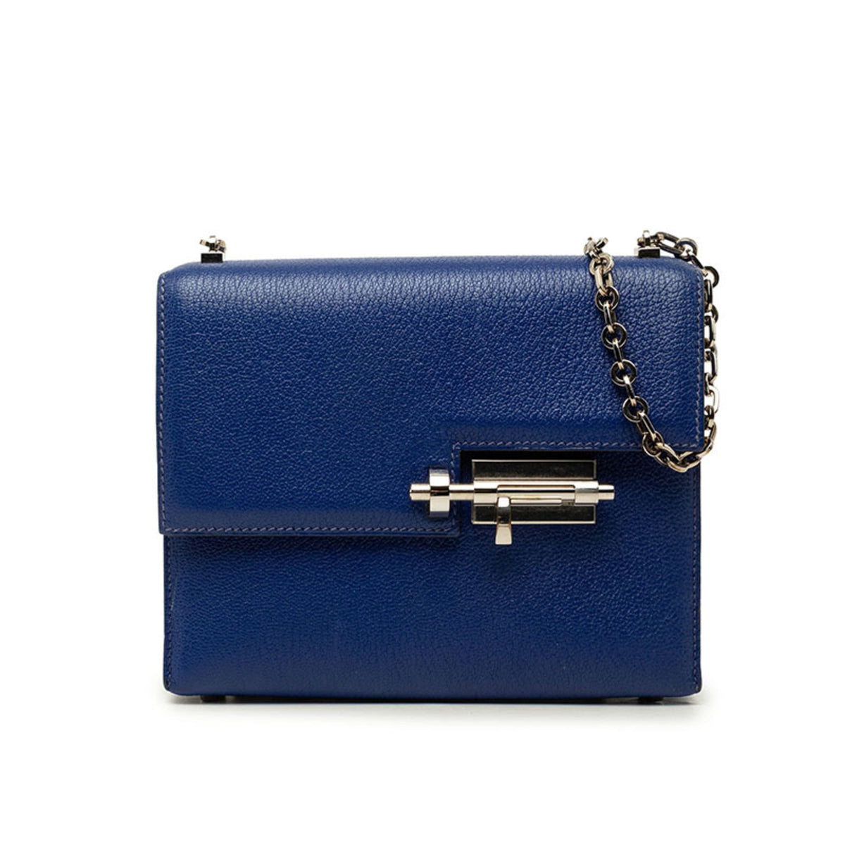 Hermes Blue Chevre Leather Shoulder Bag (Pre-Owned)