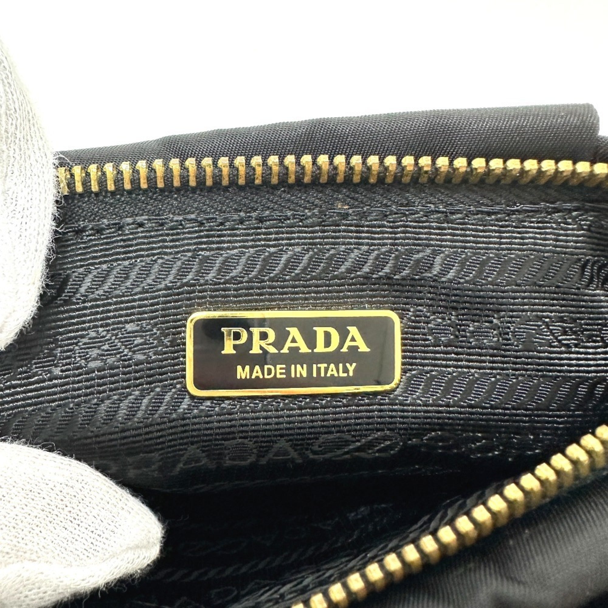Prada Black Leather Nylon Pouch (Pre-Owned)