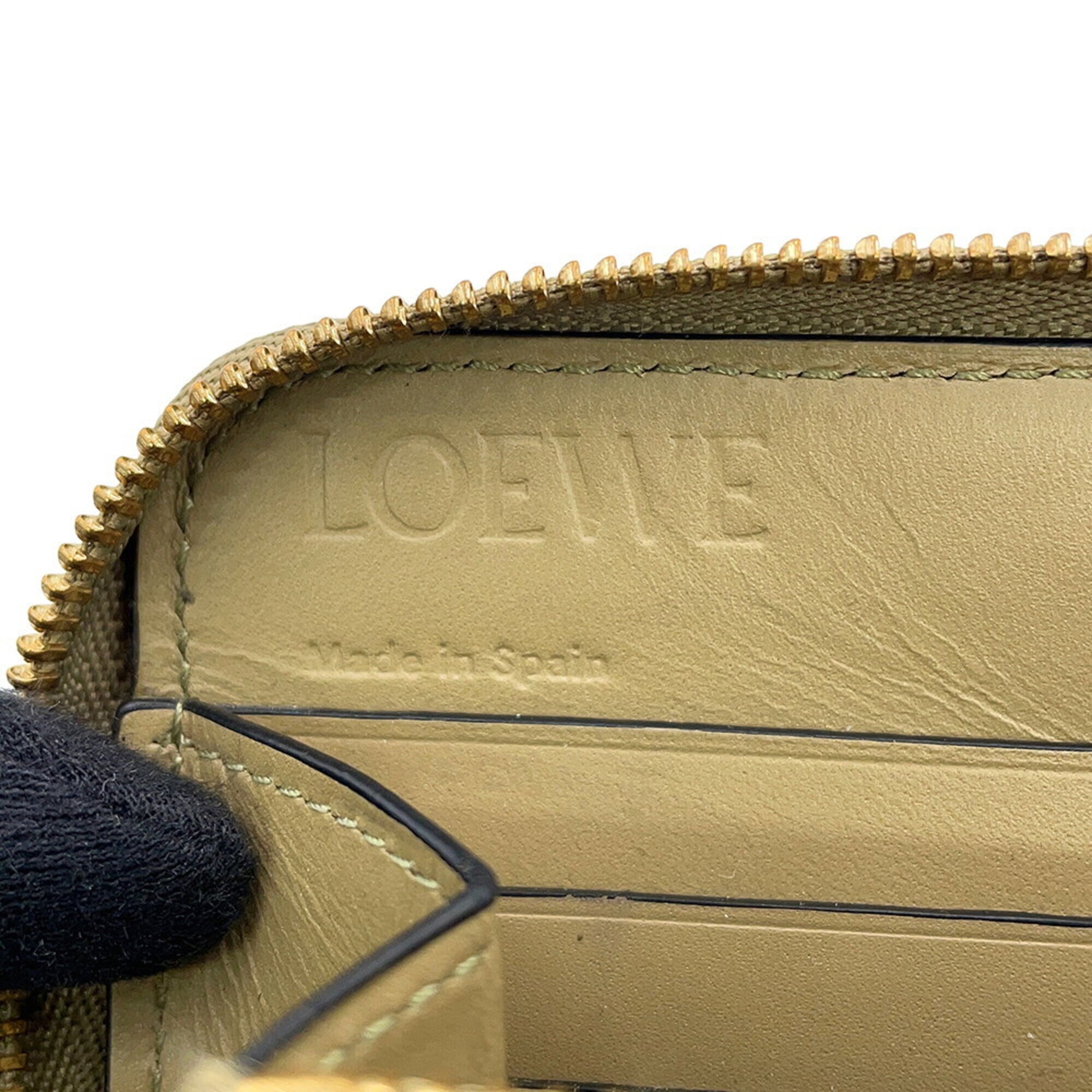 Loewe Beige Brown Leather Long Wallet (Bi-Fold) (Pre-Owned)