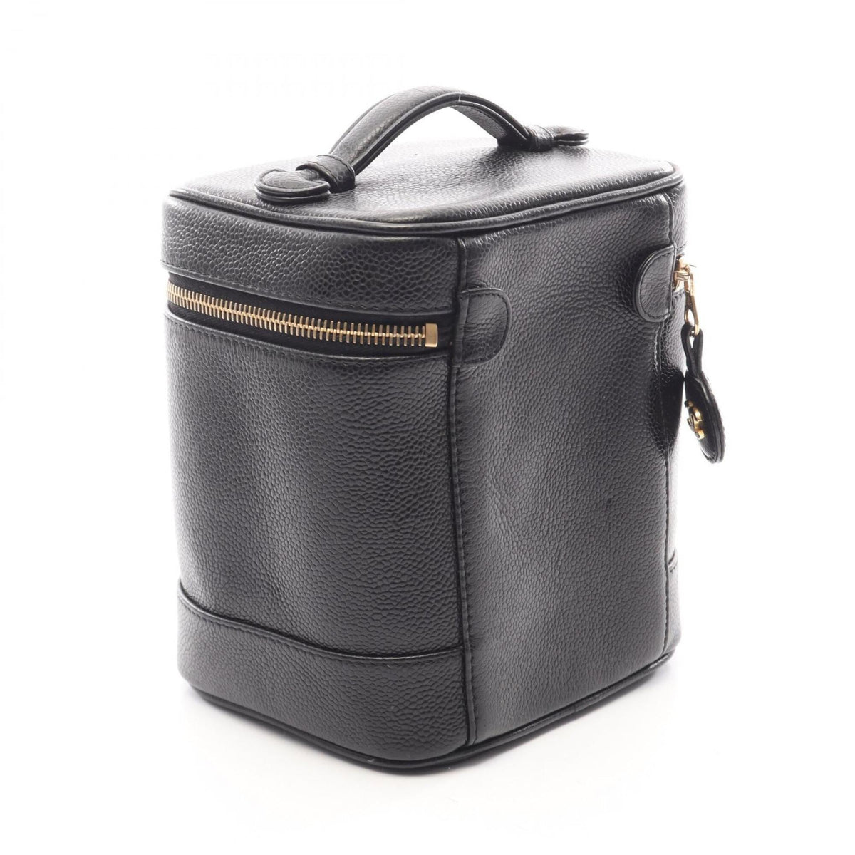 Chanel Black Grained Calfskin Handbag (Pre-Owned)