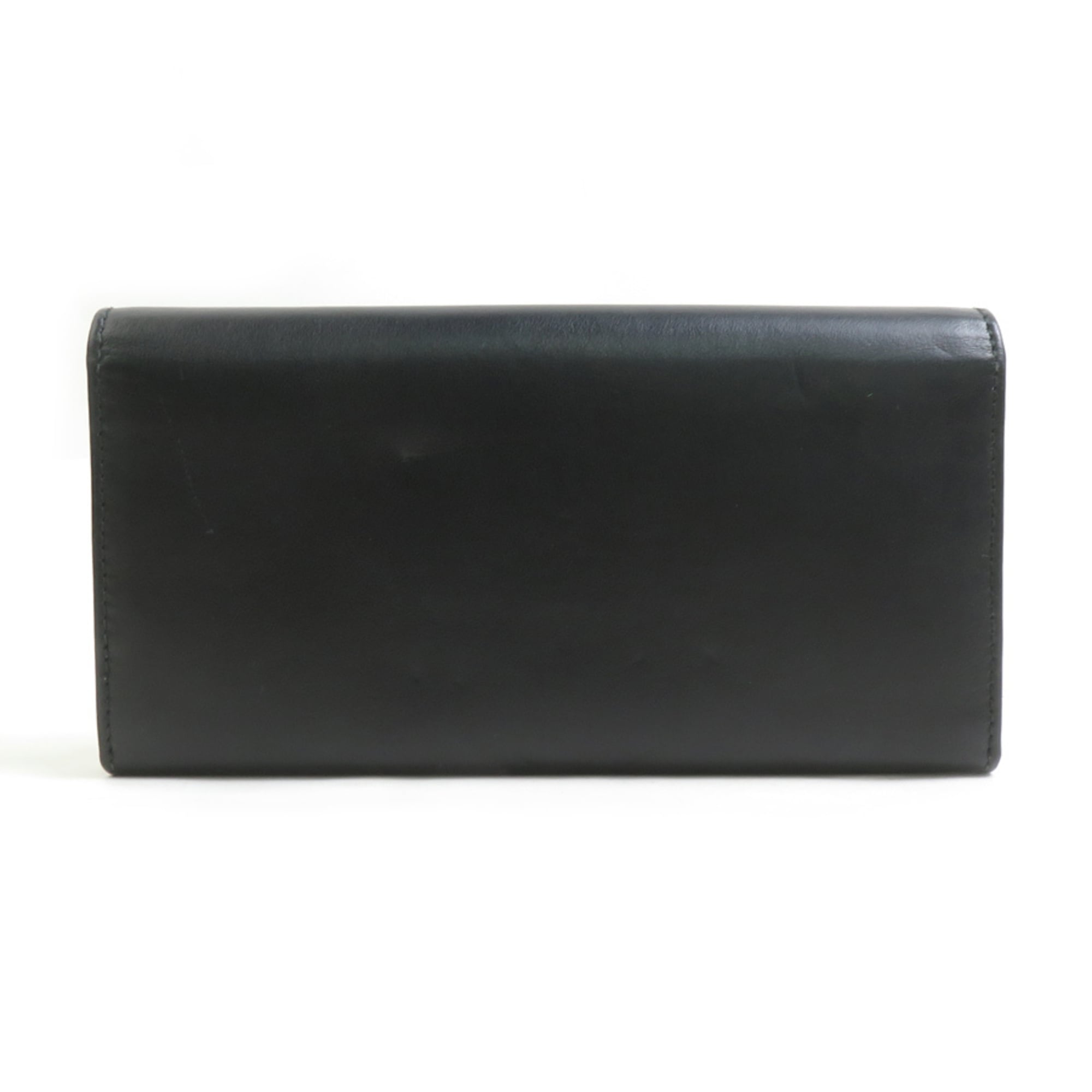 Salvatore Ferragamo Black Leather Long Wallet (Bi-Fold) (Pre-Owned)