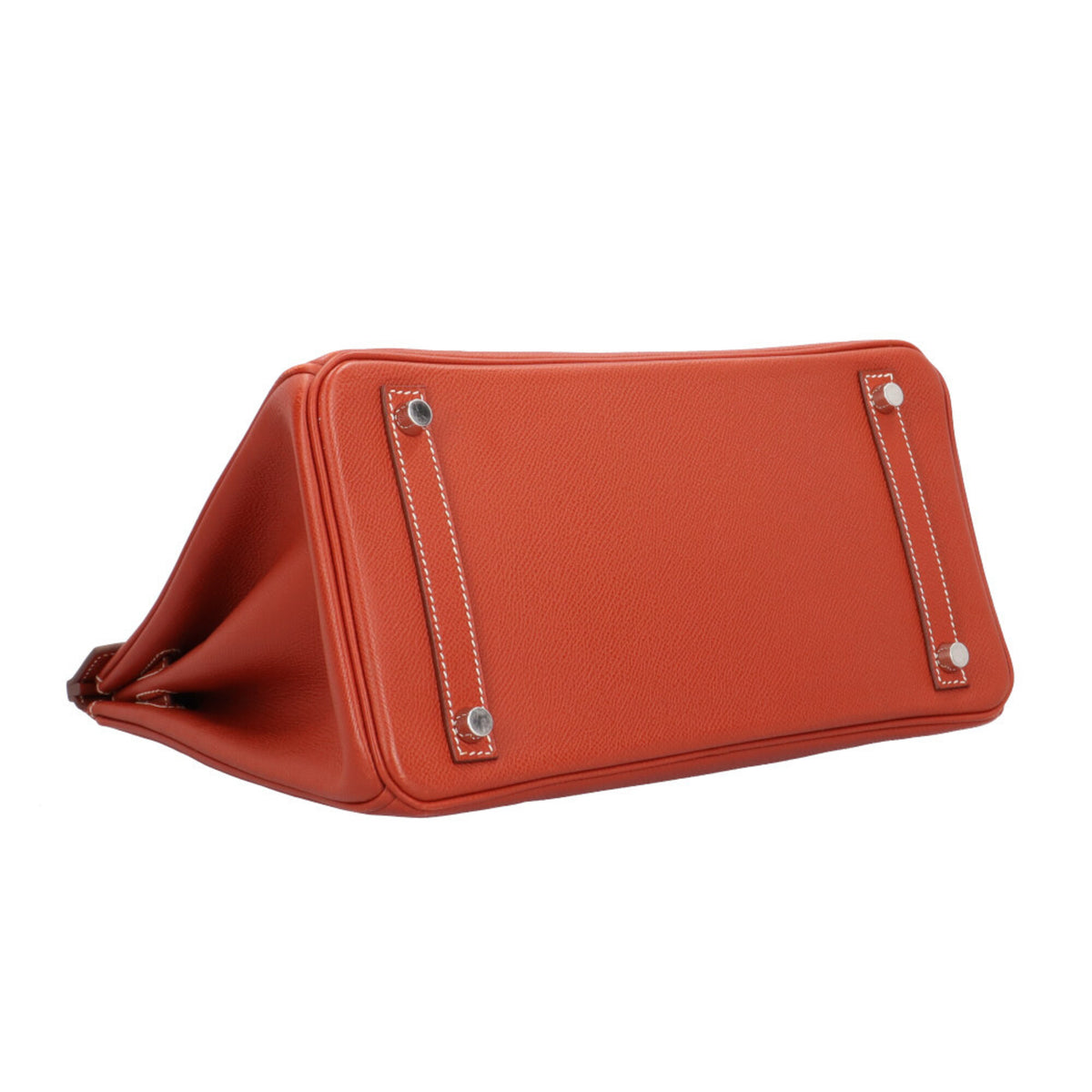 Hermes Orange Sanguine White Epsom Leather Handbag (Pre-Owned)