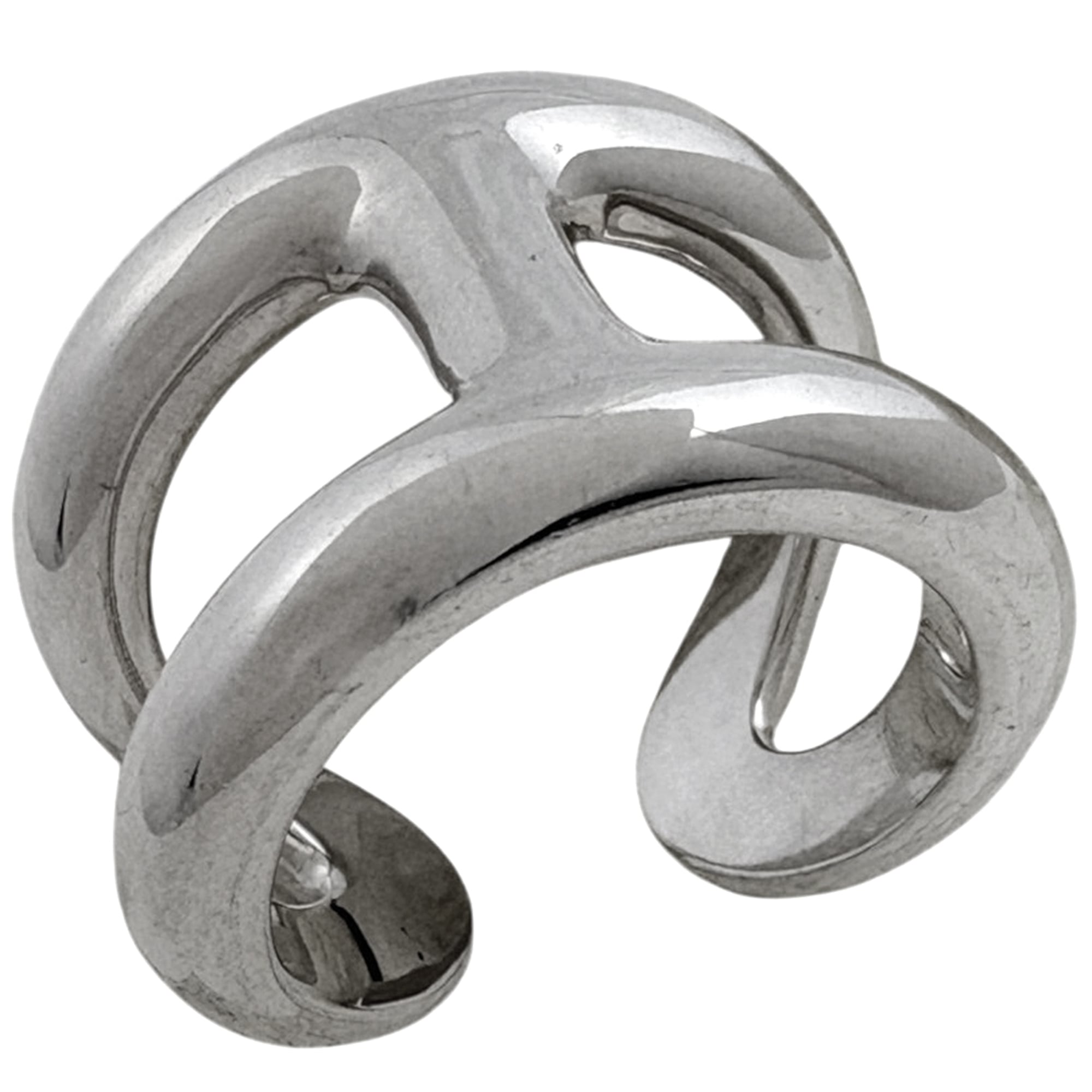 Hermes Silver Silver 925 Band Ring (Pre-Owned)