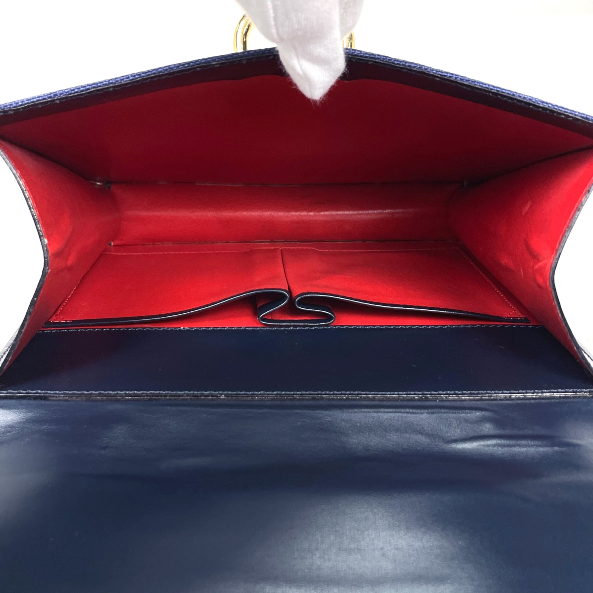 Celine Navy Canvas Leather Handbag (Pre-Owned)