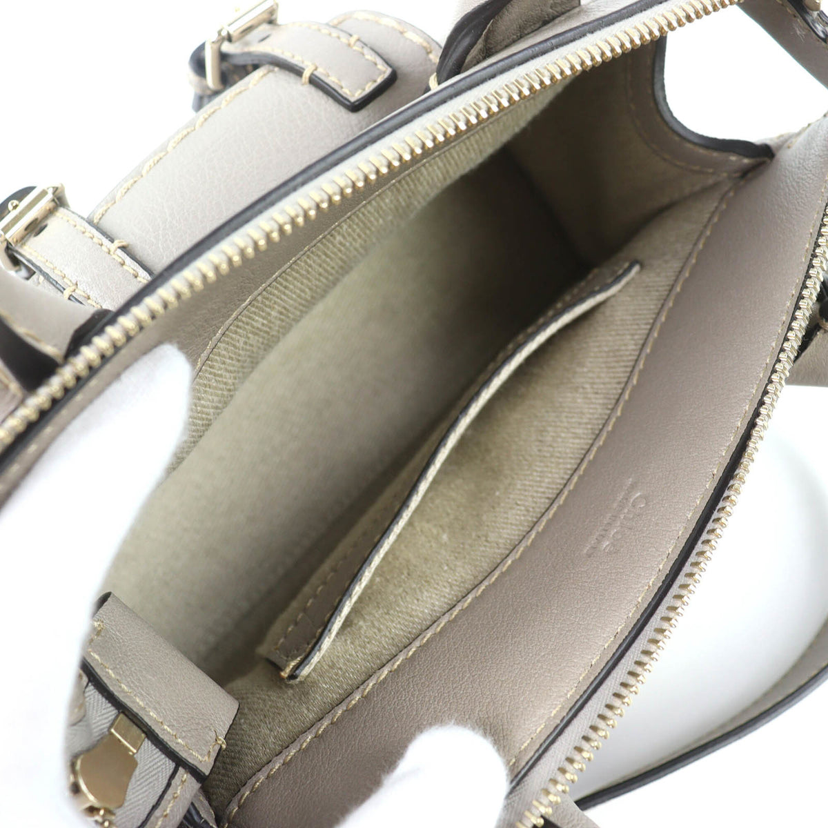 Chloé Gray Leather Handbag Shoulder Bag (Pre-Owned)
