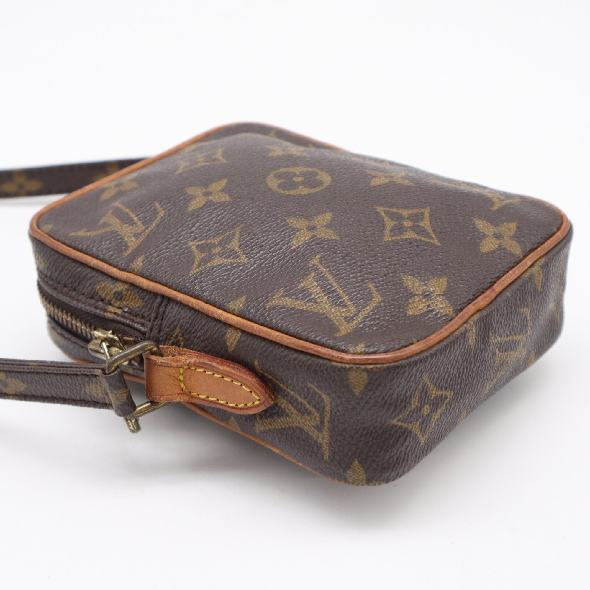 Louis Vuitton Monogram Beige Brown Coated Canvas Leather Shoulder Bag (Pre-Owned)