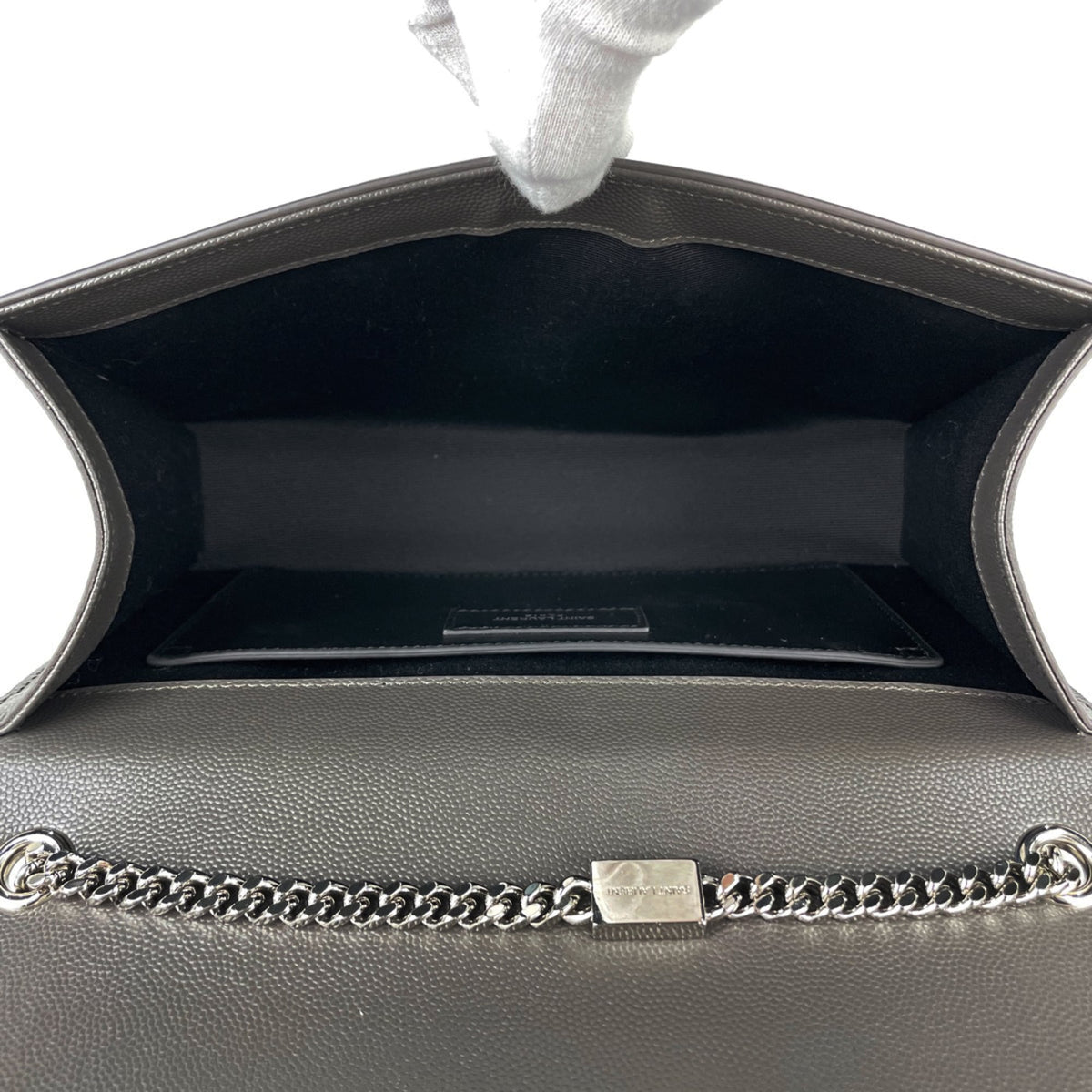 Saint Laurent Gray Leather Shoulder Bag (Pre-Owned)
