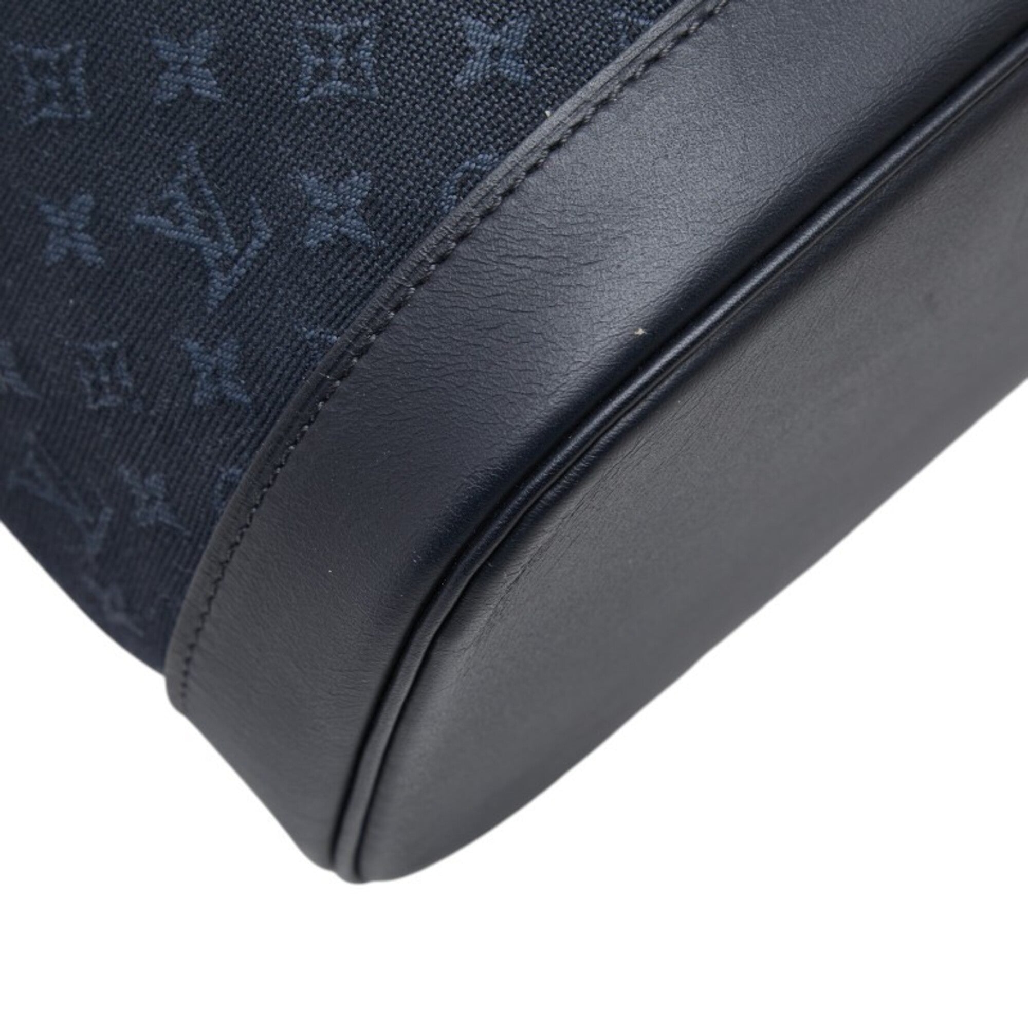 Louis Vuitton Navy Canvas Leather Backpack (Pre-Owned)