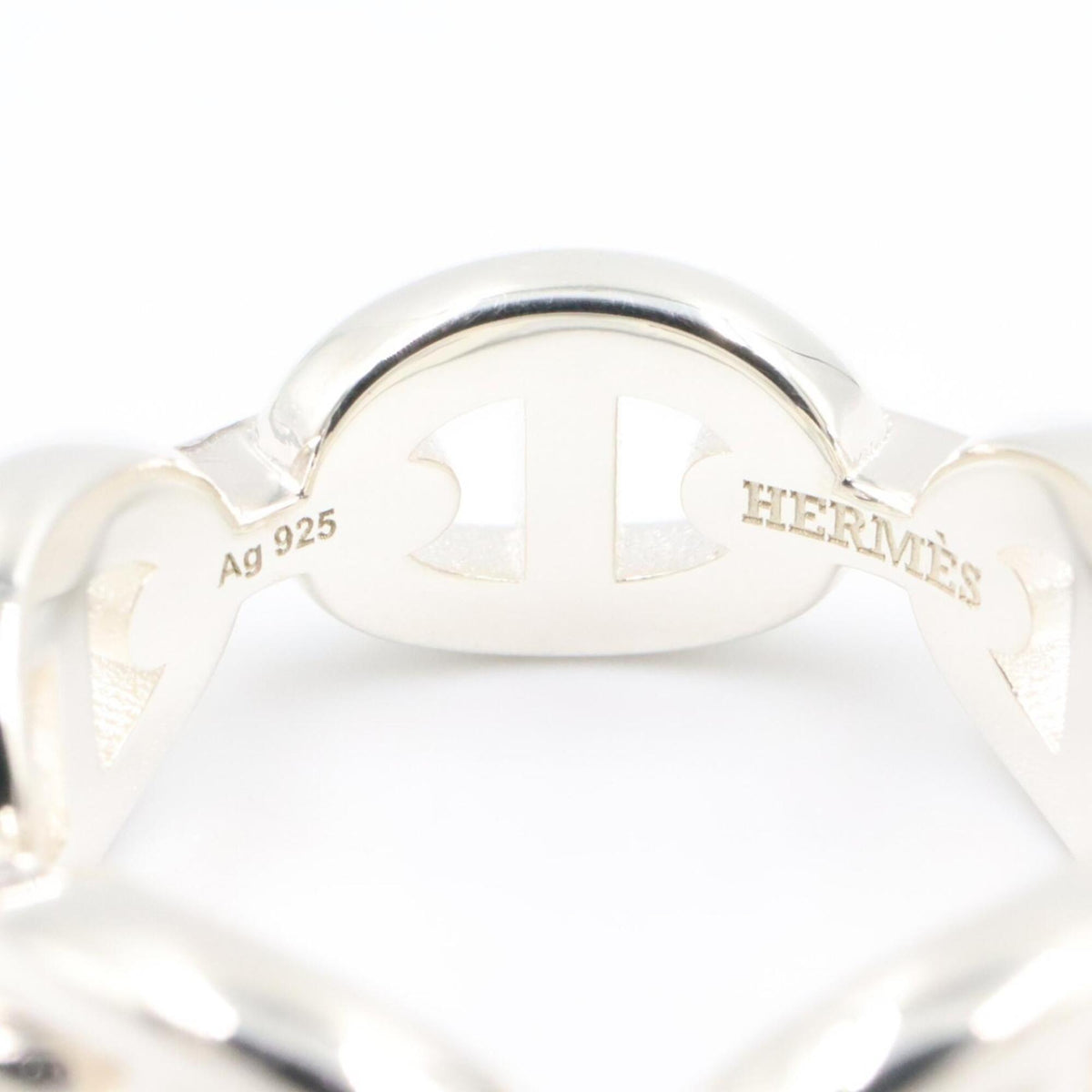 Hermes Silver Silver 925 Band Ring (Pre-Owned)
