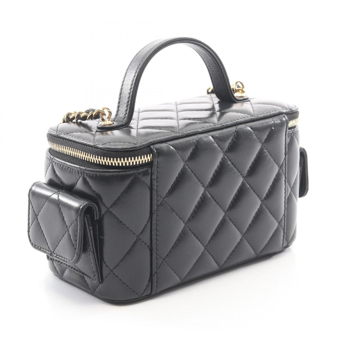 Chanel Black Grained Calfskin Handbag Shoulder Bag (Pre-Owned)