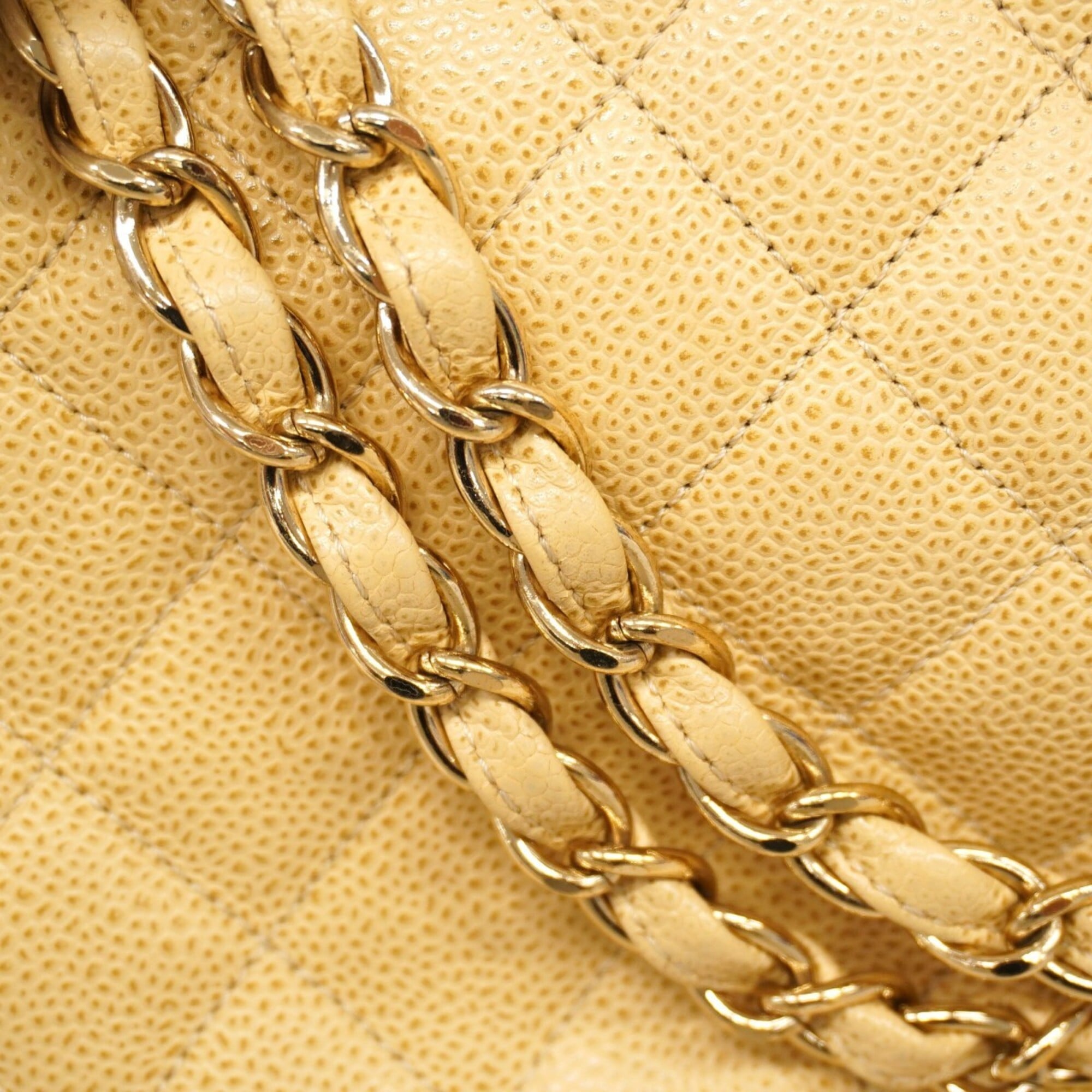 Chanel Beige Grained Calfskin Tote Bag (Pre-Owned)