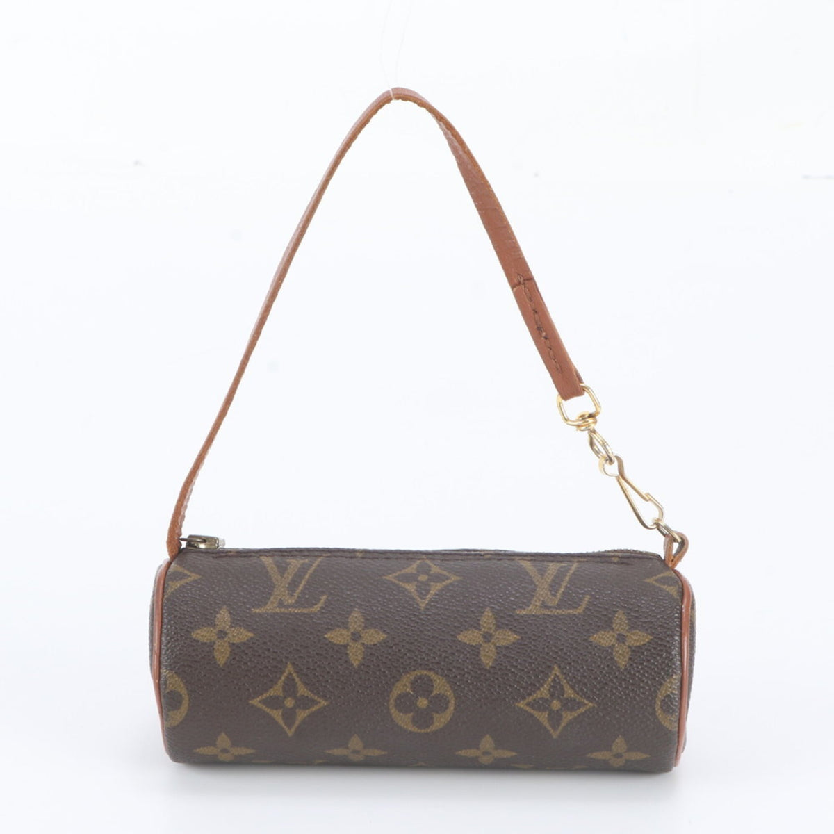 Louis Vuitton Brown Leather Coated Canvas Handbag Pouch (Pre-Owned)