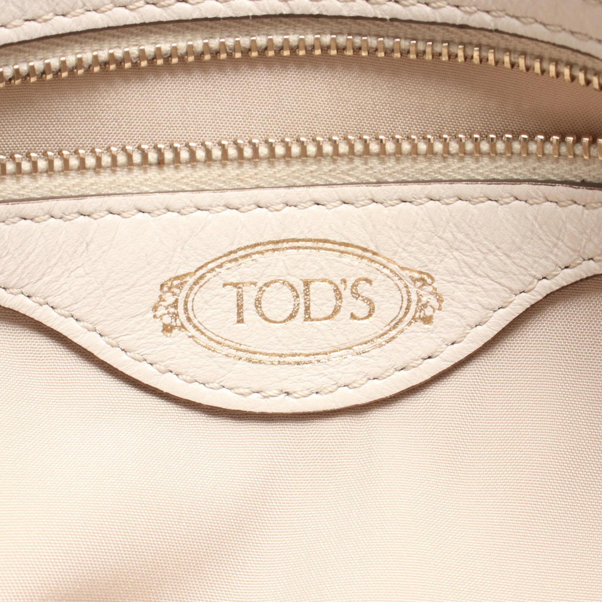 Tod's White Leather Handbag Shoulder Bag (Pre-Owned)