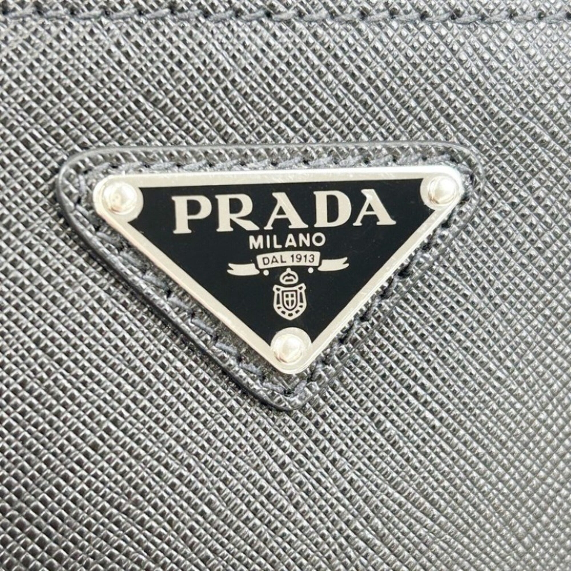 Prada Saffiano Black Saffiano Shoulder Bag (Pre-Owned)