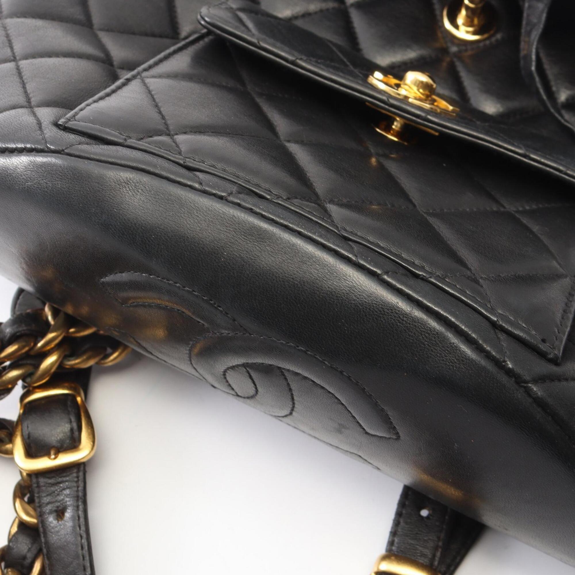 Chanel Matelasse Black Leather Backpack (Pre-Owned)