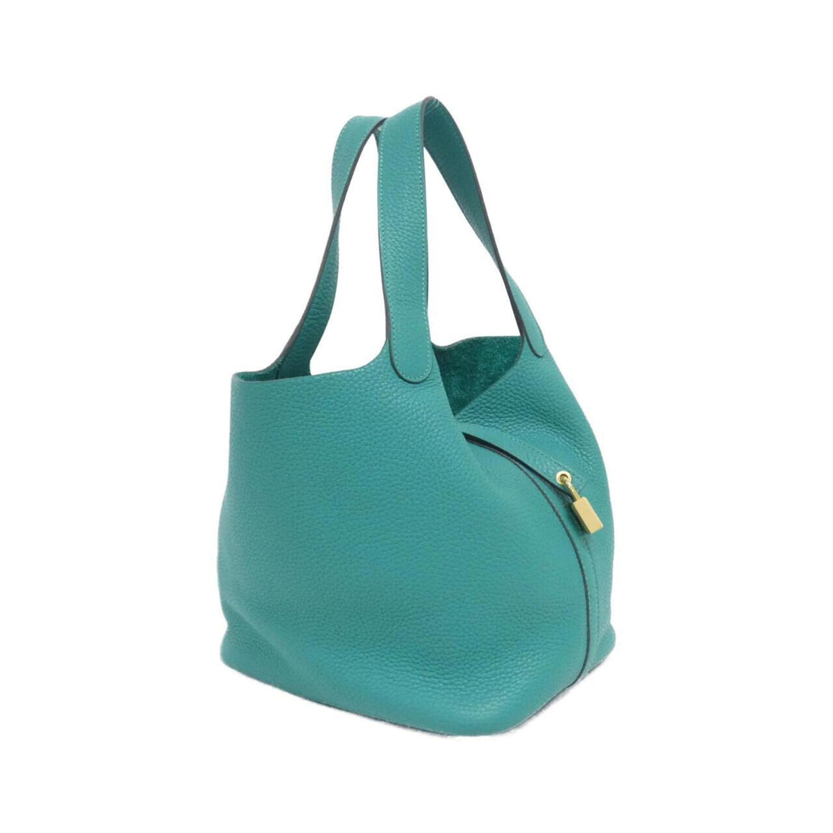 Hermes Green Vert Taurillon Clemence Leather Handbag (Pre-Owned)