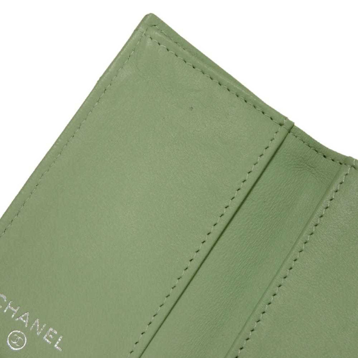 Chanel Light Green Rhinestone Wallet (Tri-Fold) (Pre-Owned)