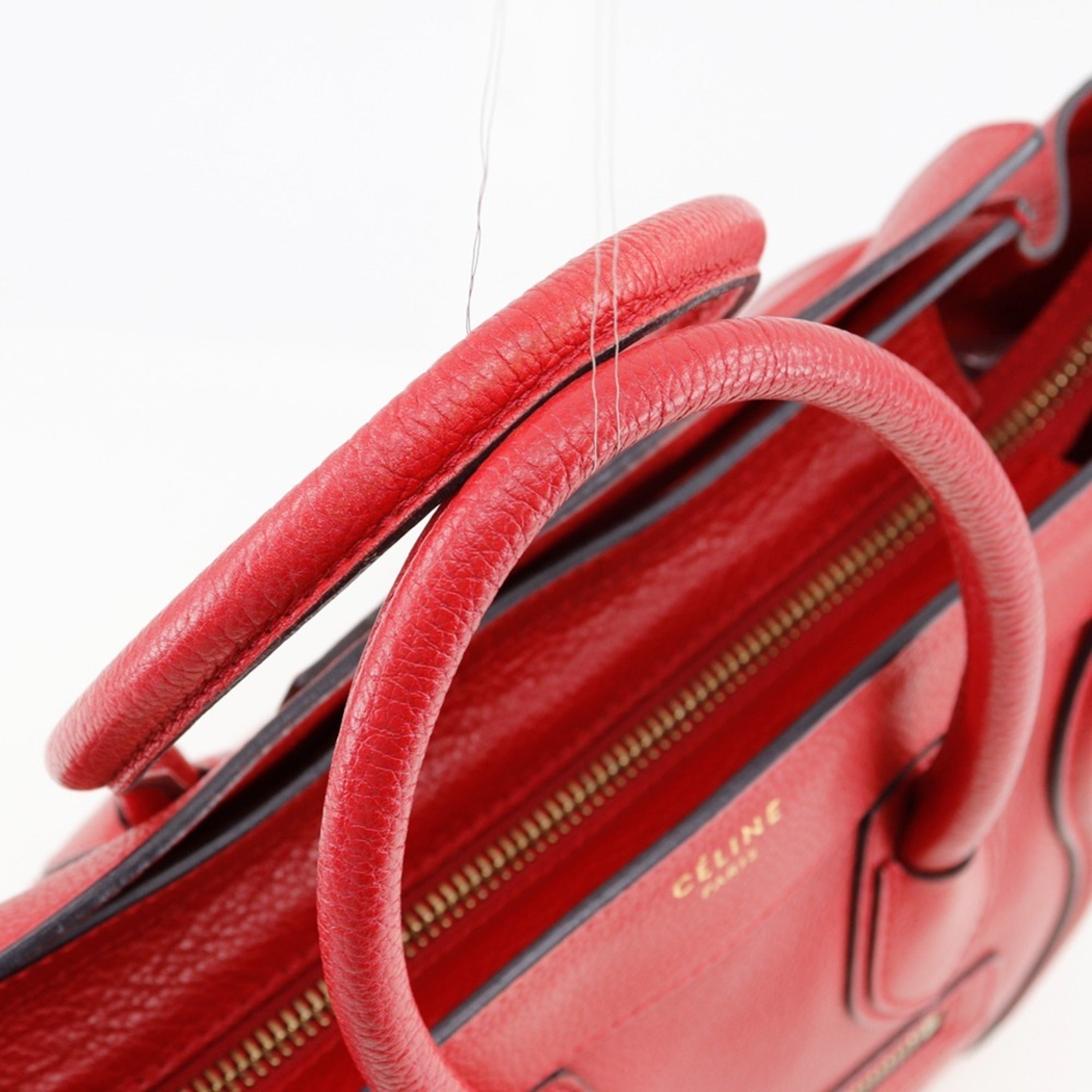 Celine Red Color Leather Handbag (Pre-Owned)